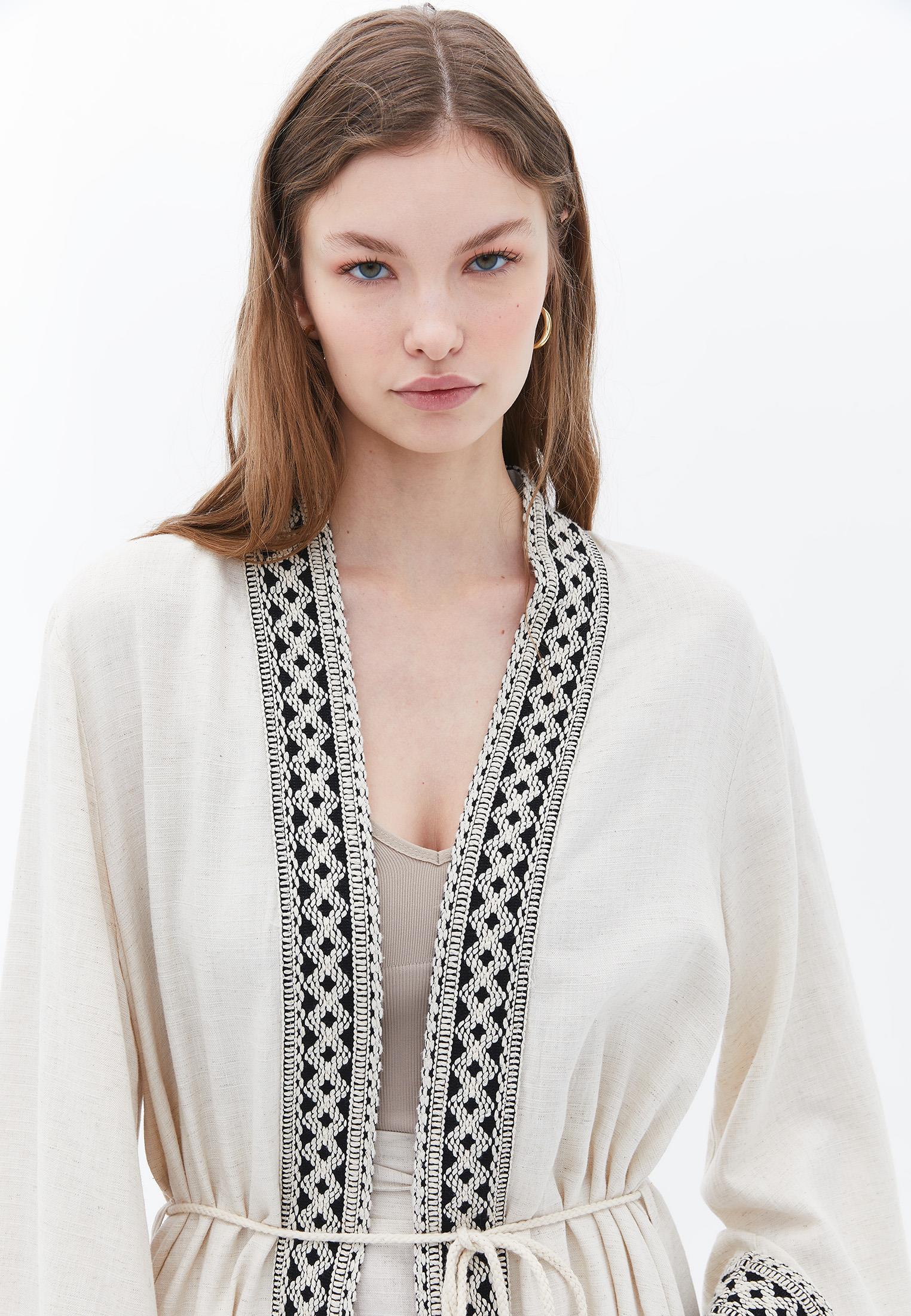 Long Belted Kimono - NATURAL