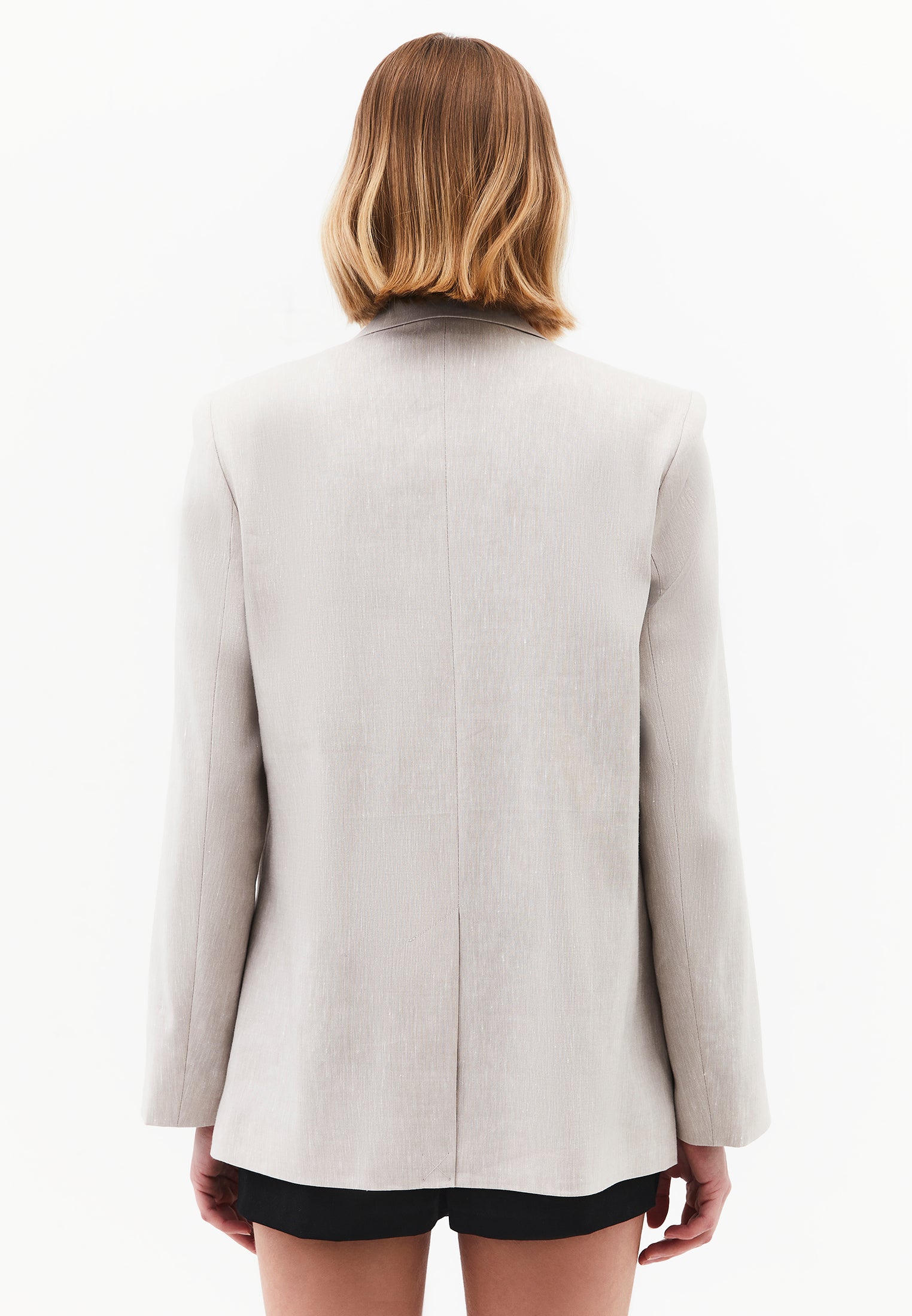 Oversize Blazer With Pocket Detail - NATURAL