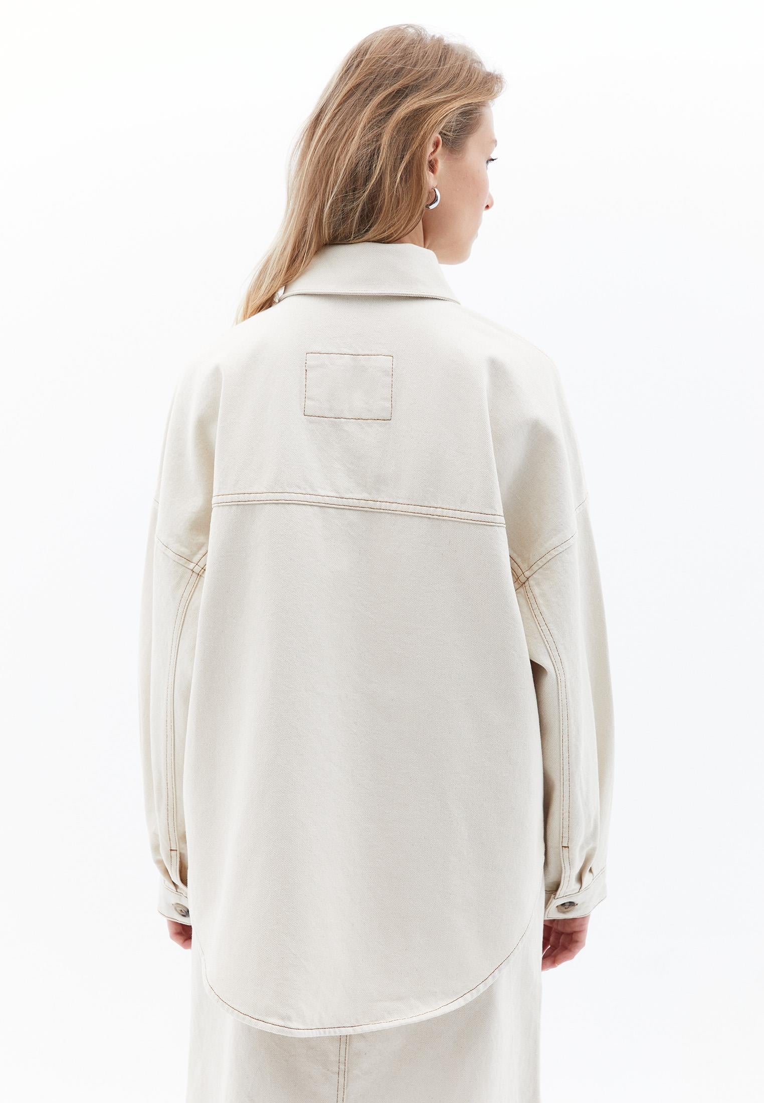 Oversize Jacket With Pocket Detail - NATURAL