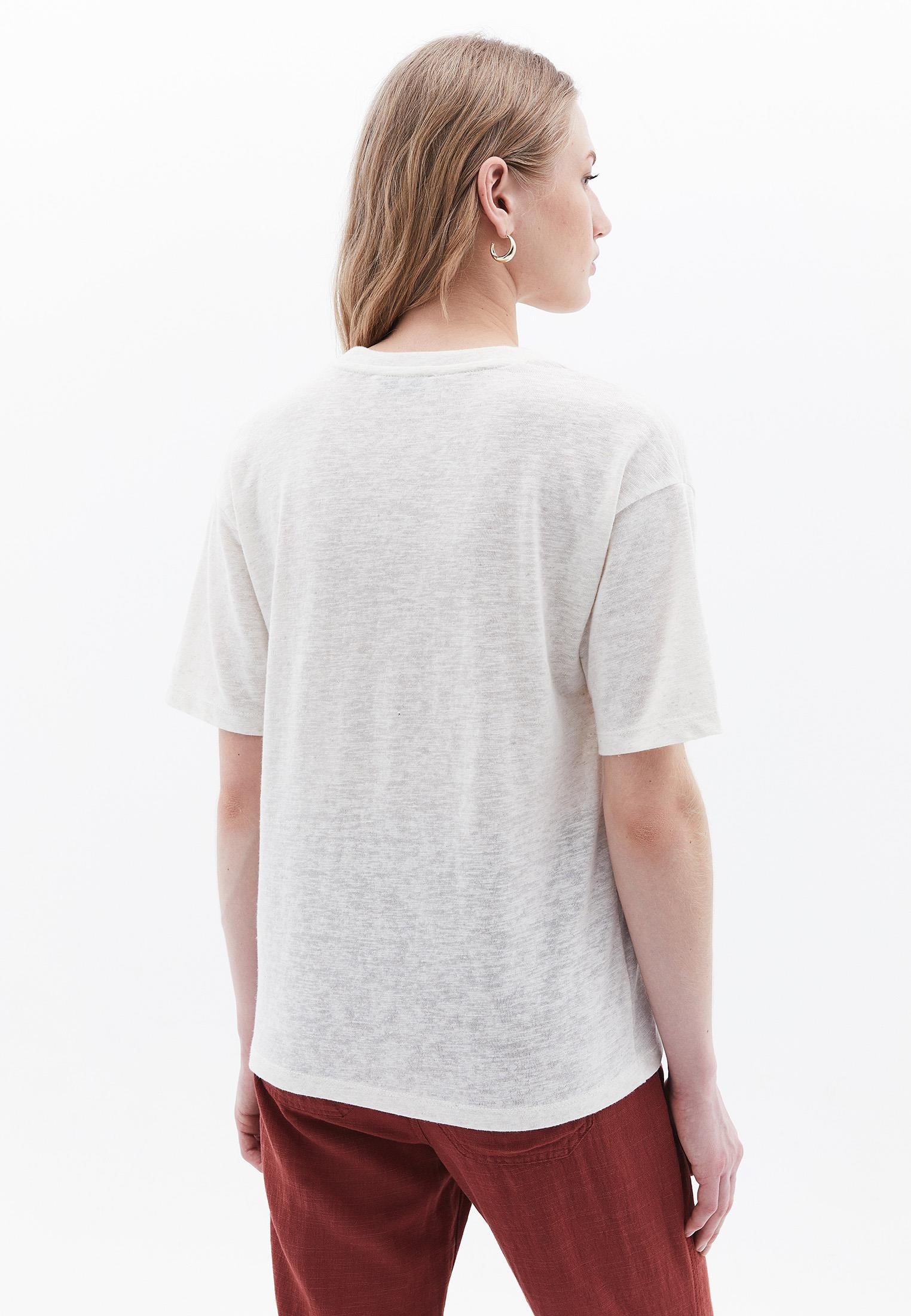 Oversize V Neck Short Sleeve T-Shirt - NATURAL