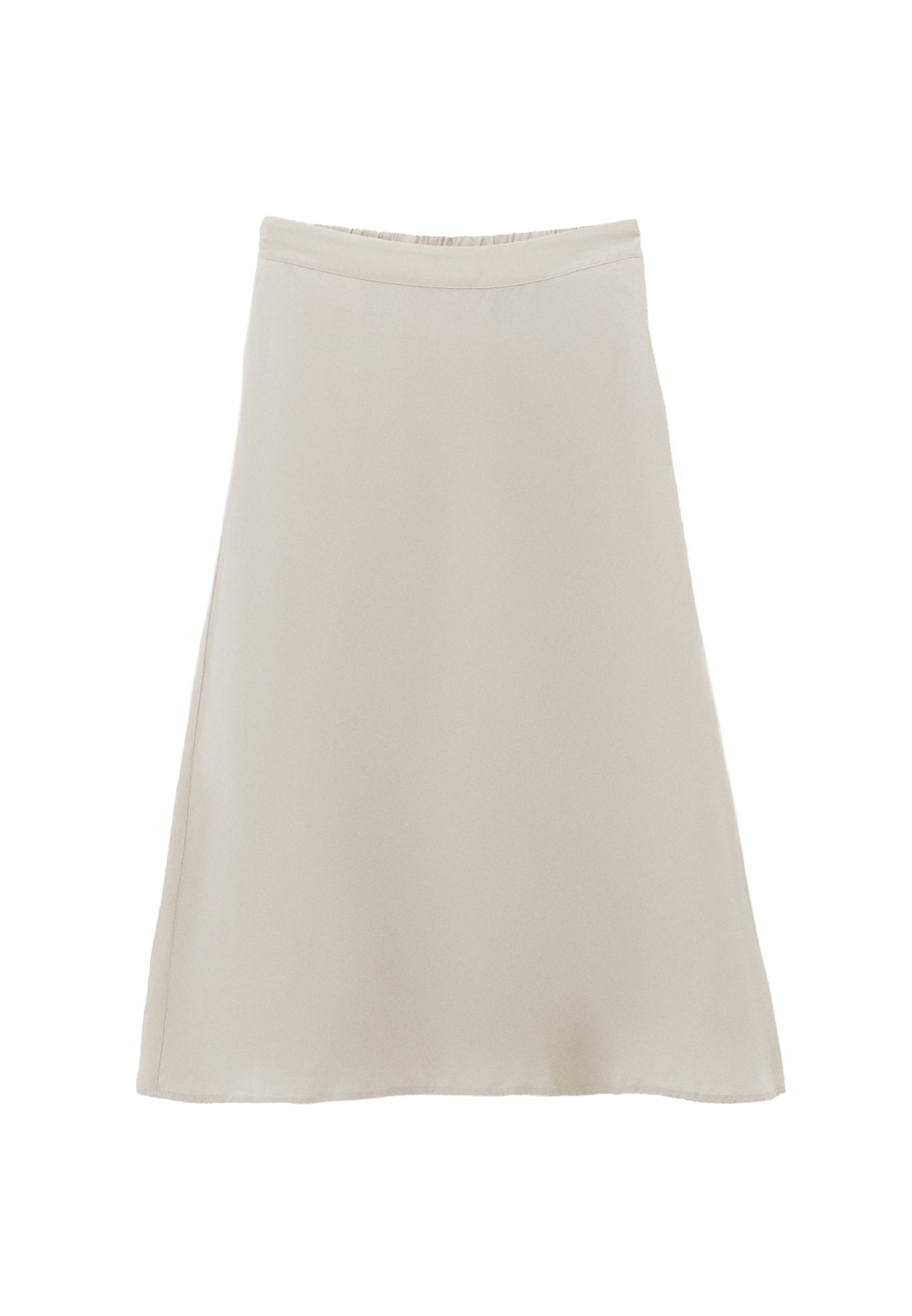 A-Line Midi Skirt - NATURAL