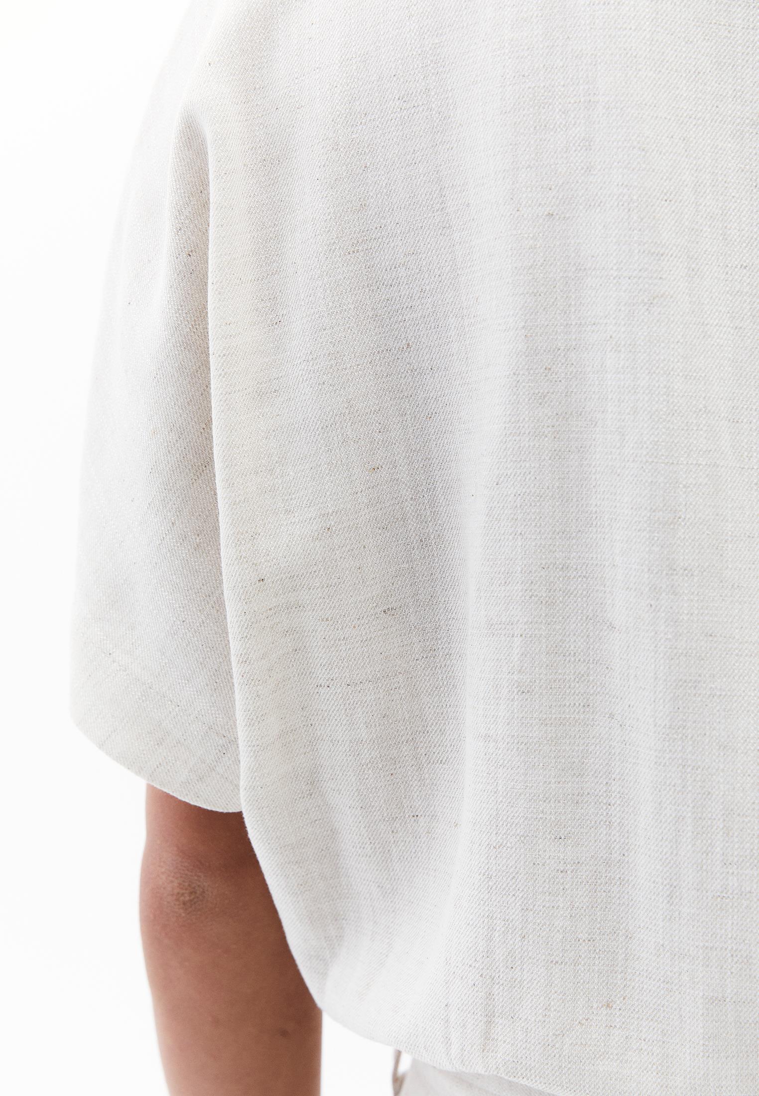 Belted V Neck Wide Leg Jumpsuit - NATURAL