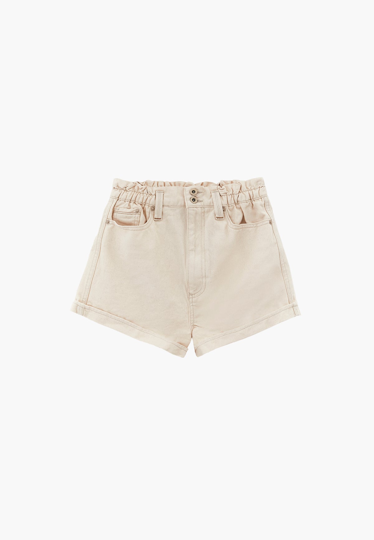 Belt Detailed Short Shorts - NATURAL
