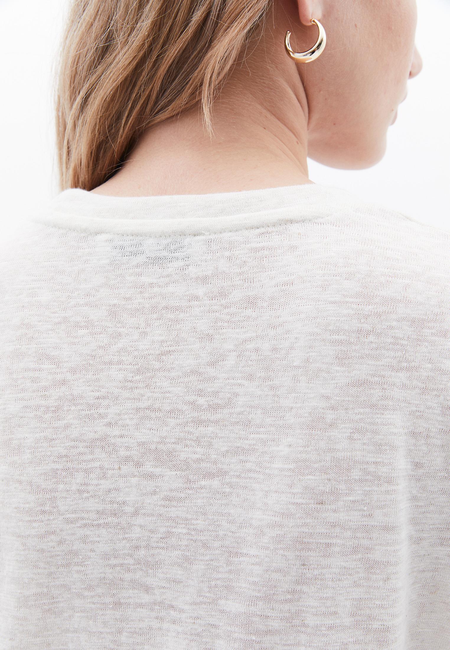 Oversize V Neck Short Sleeve T-Shirt - NATURAL