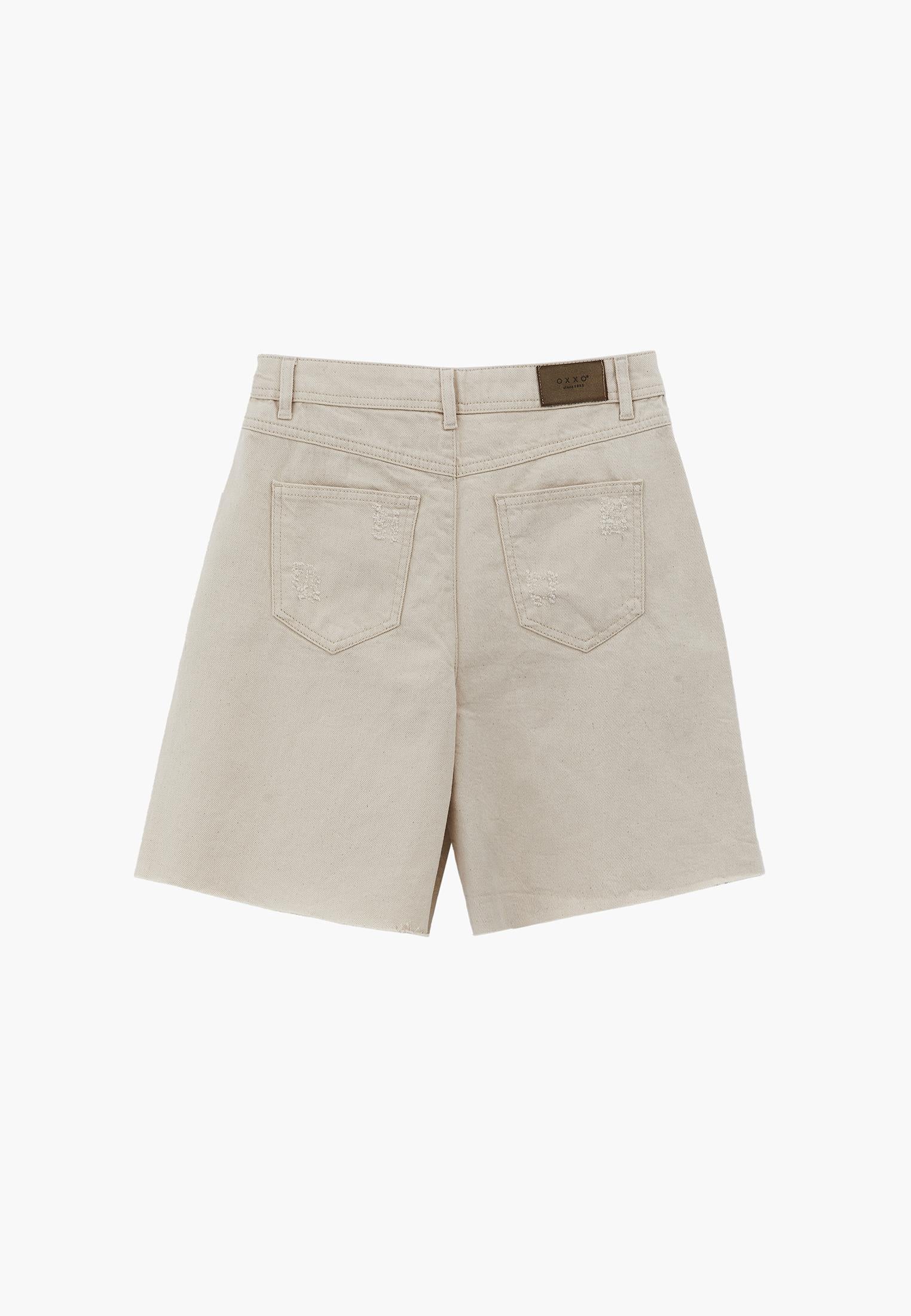 Button Detailed Short Shorts - NATURAL