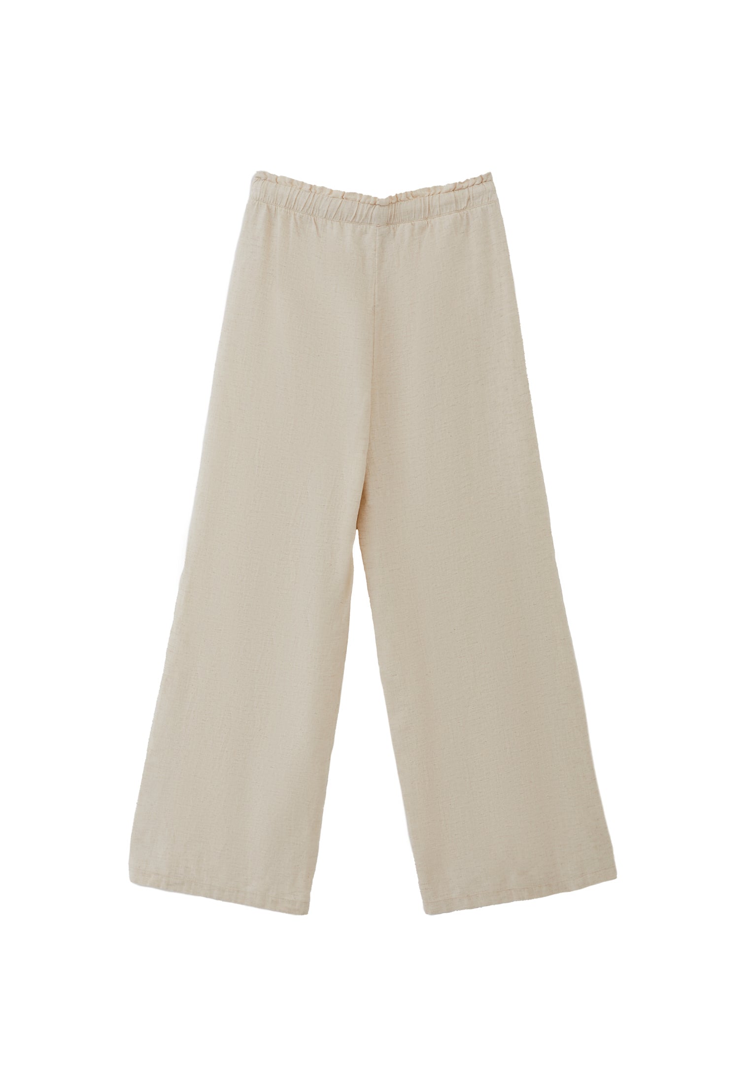 High Waist Wide Leg Pants - NATURAL