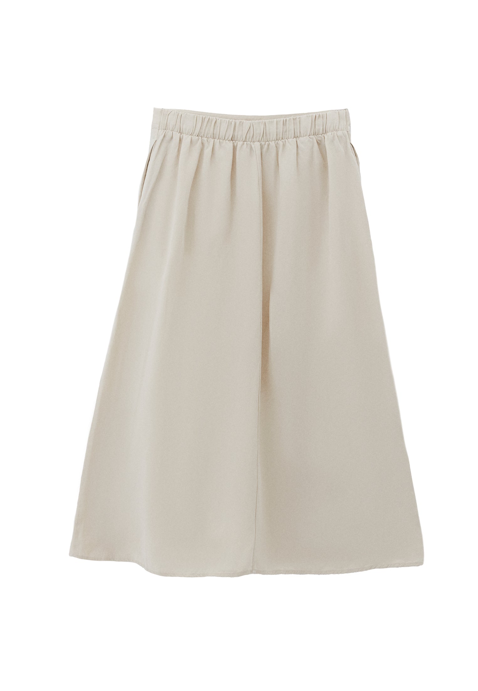 A-Line Midi Skirt - NATURAL
