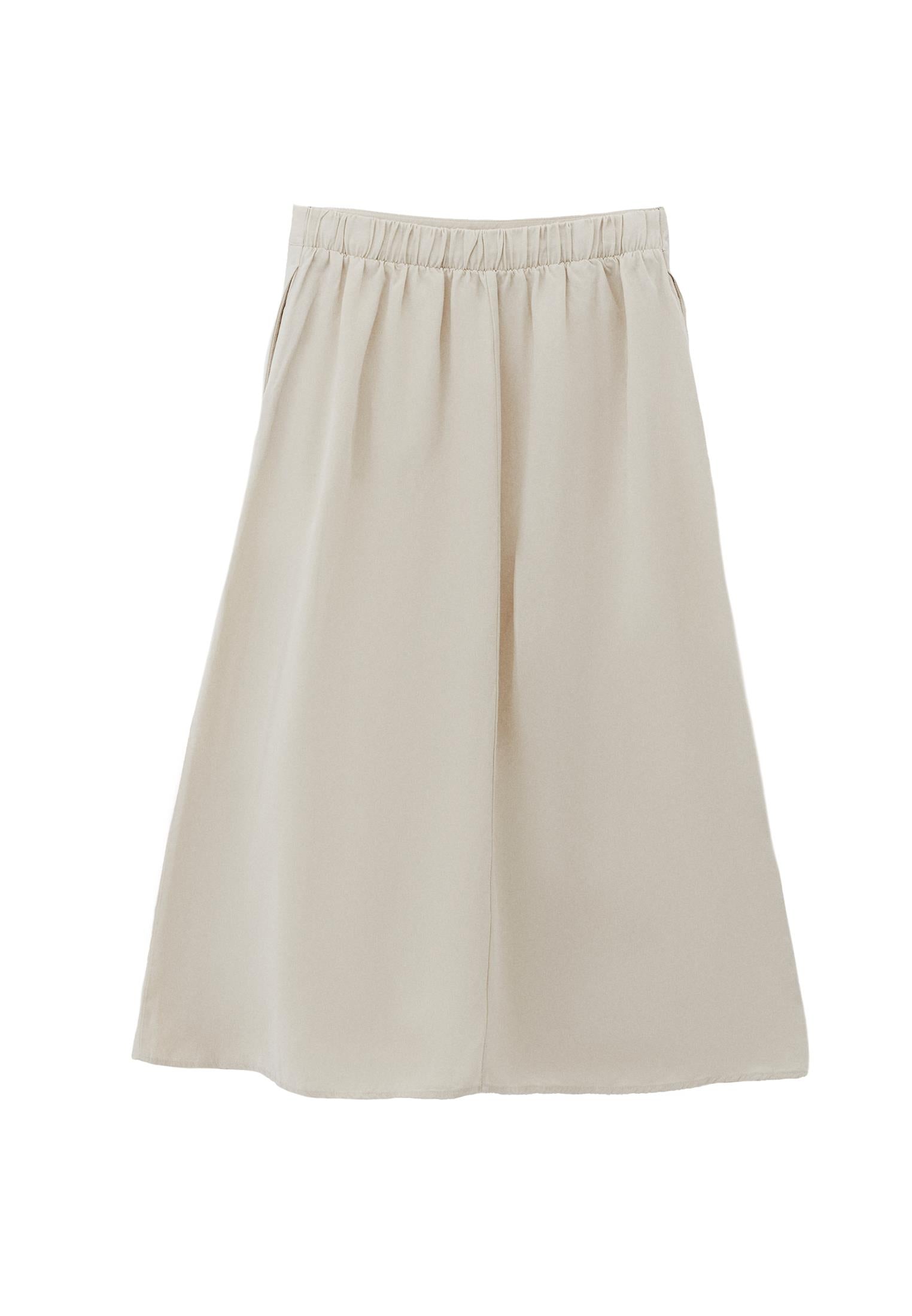 A-Line Midi Skirt - NATURAL