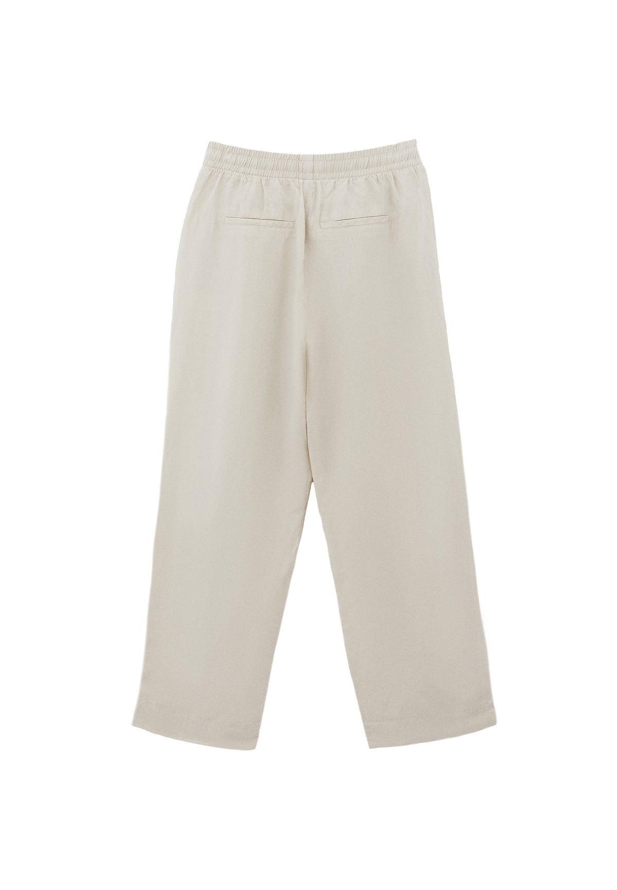 High Waist Straight Leg Pants - NATURAL