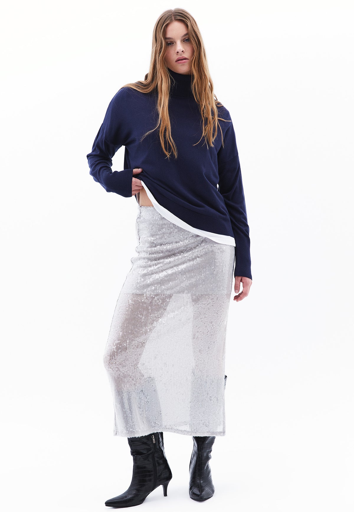 Turtleneck Long Sleeve Comfortable Knitwear - NAVAL ACADEMY