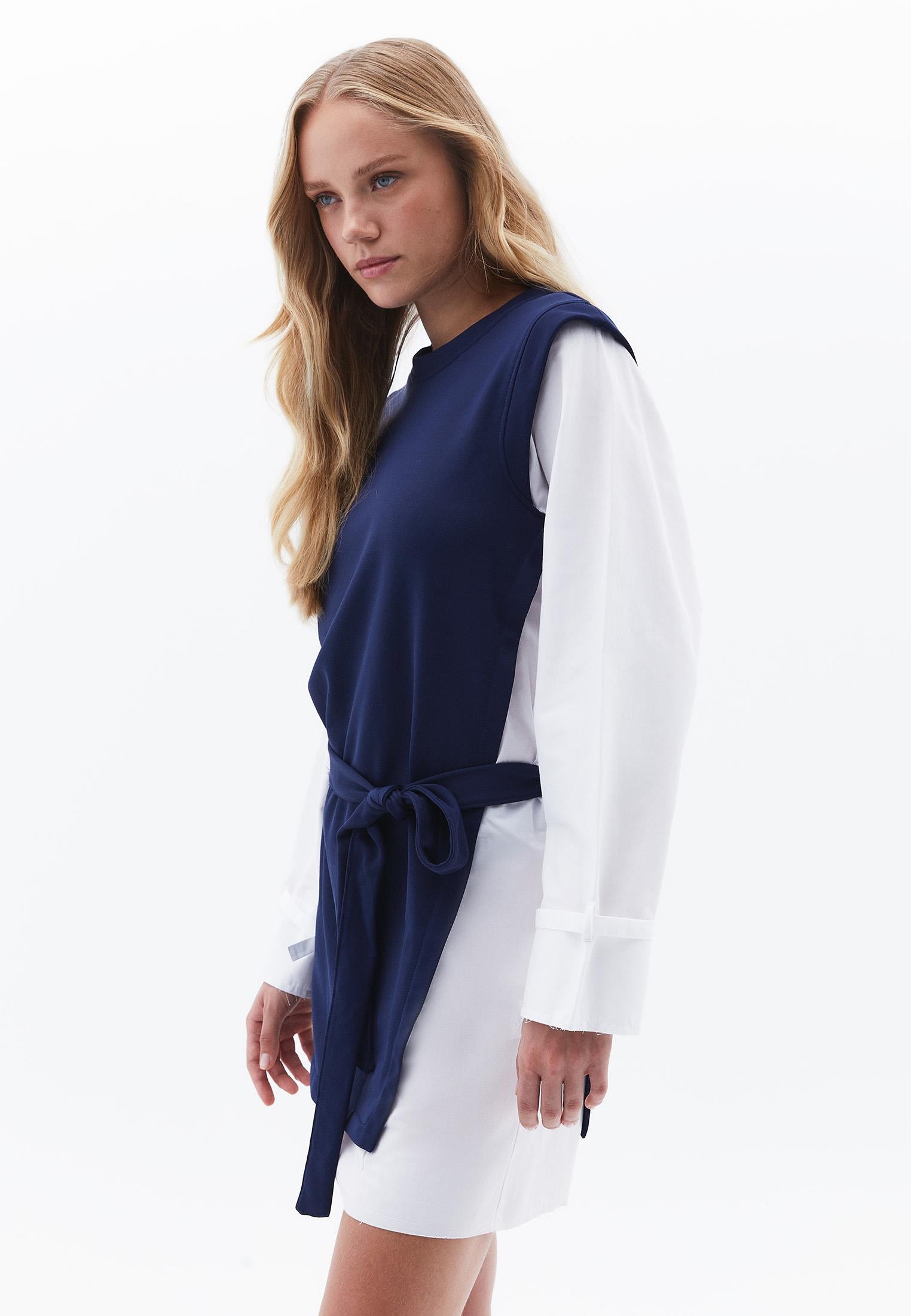 Long Sleeve Loose Fit Sweat Dress - NAVAL ACADEMY