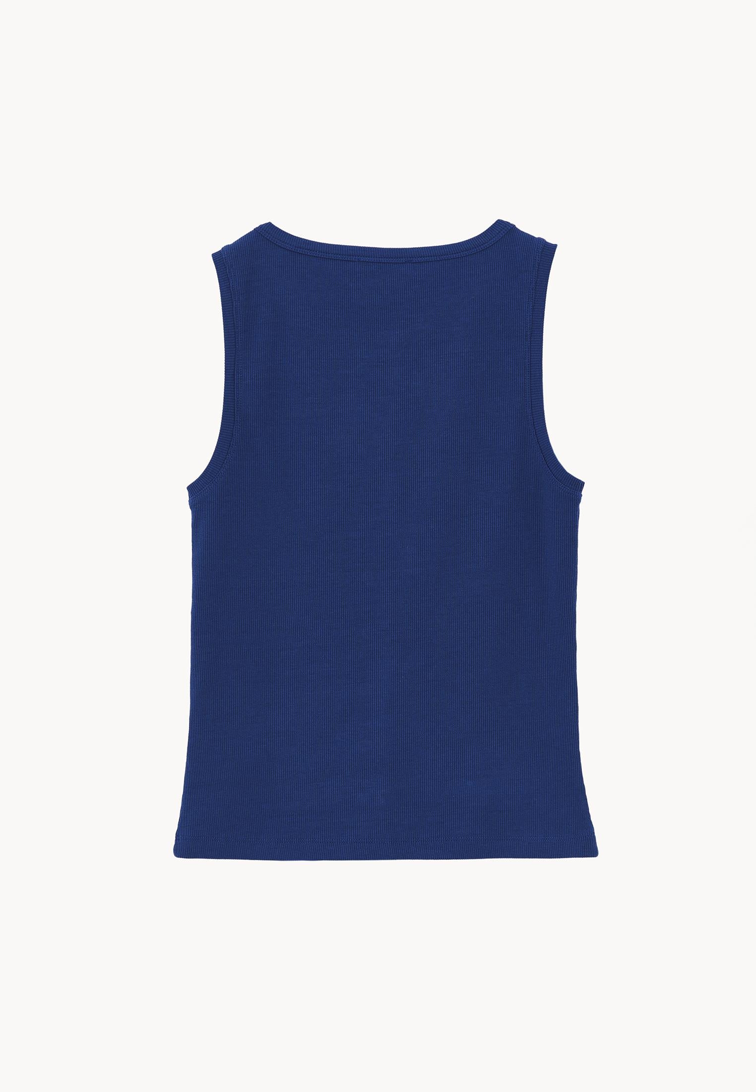 Sleeveless Crew Neck Tank Top - NAVY PEONY