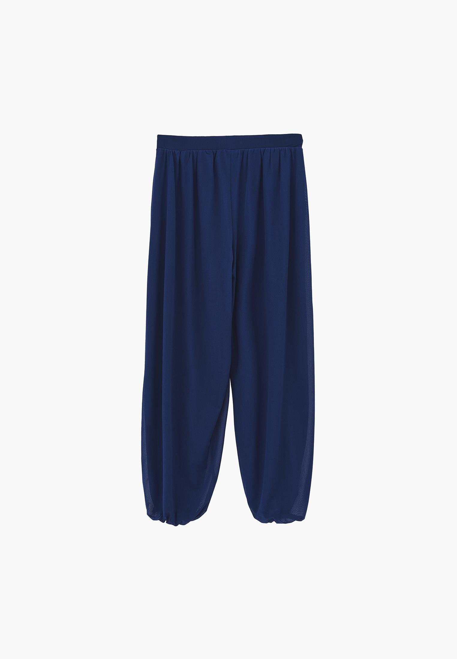 Balloon Form High Waist Jogger Pants - NAVY PEONY