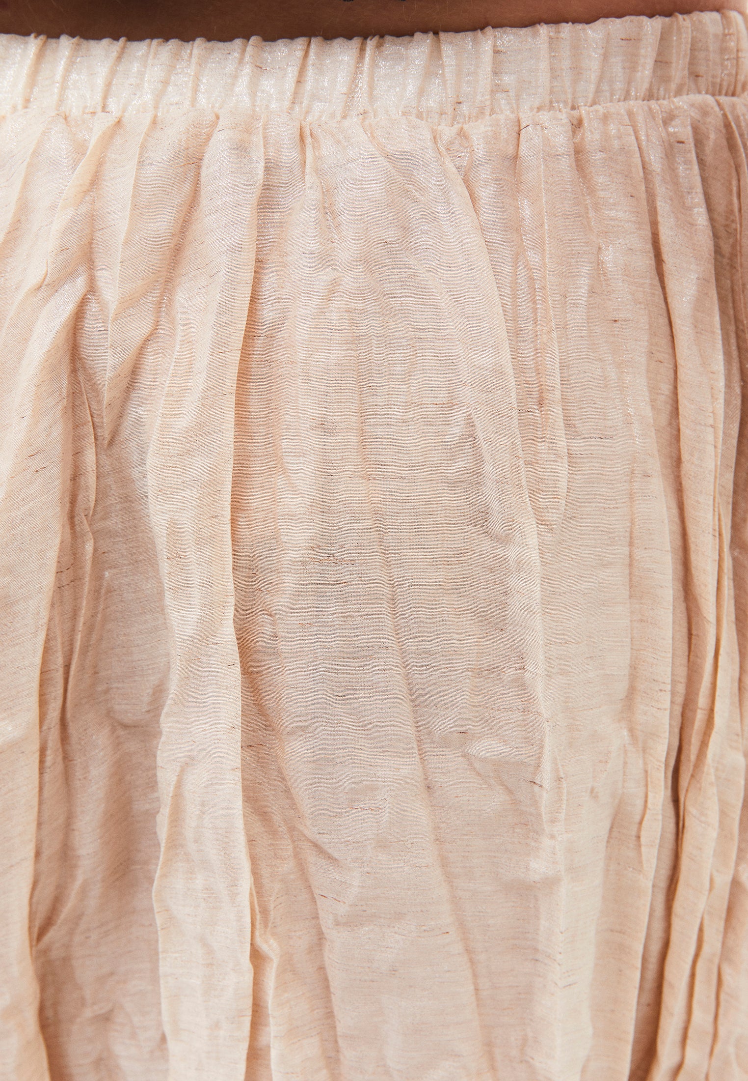 Shiny Flared Long Skirt - NOVELLE PEACH