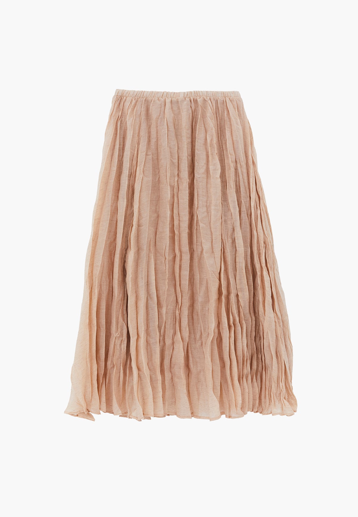 High Waist Zipper Detailed Long A-Line Skirt - NOVELLE PEACH