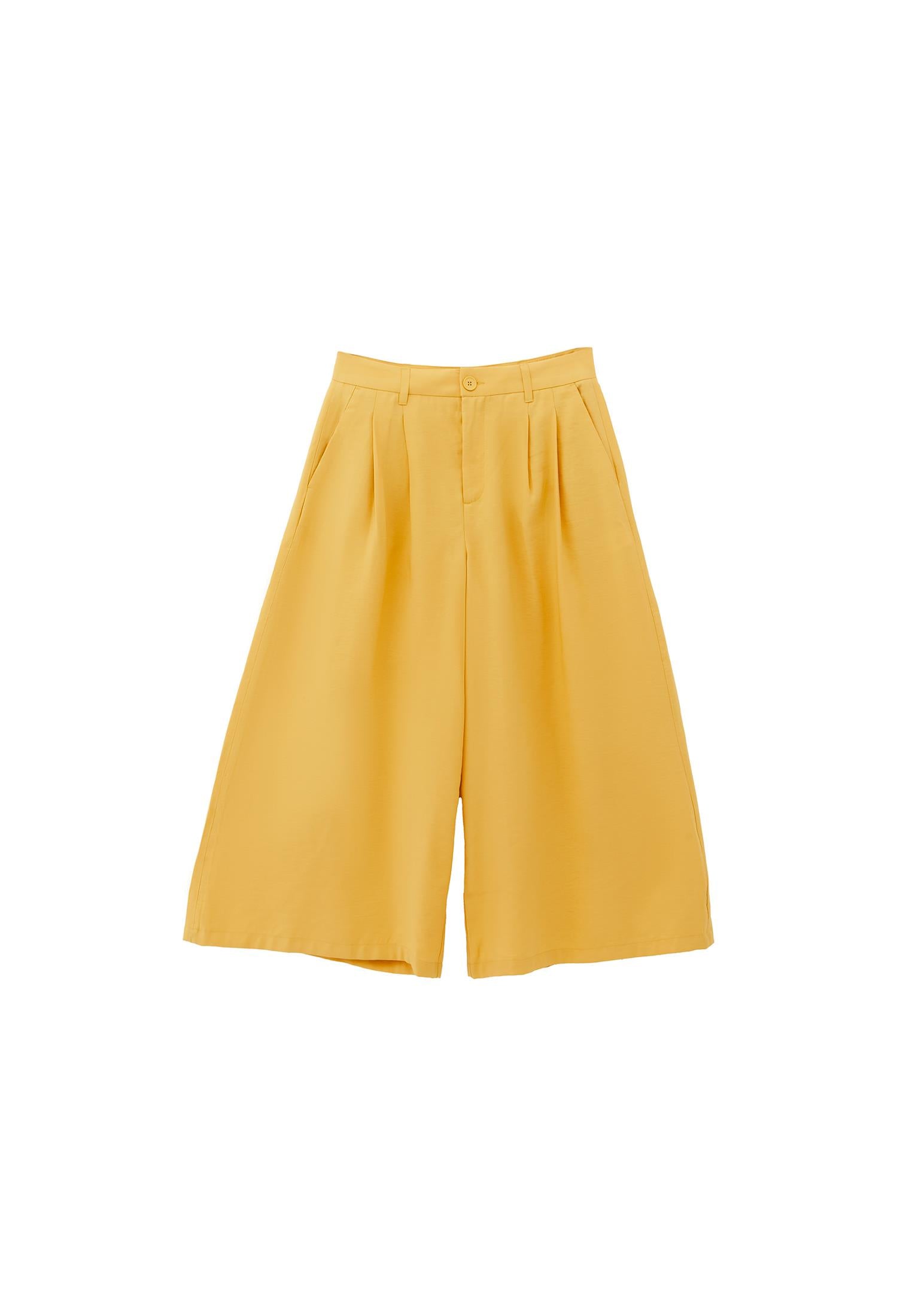 Pleated Culotte Pants - OCHRE