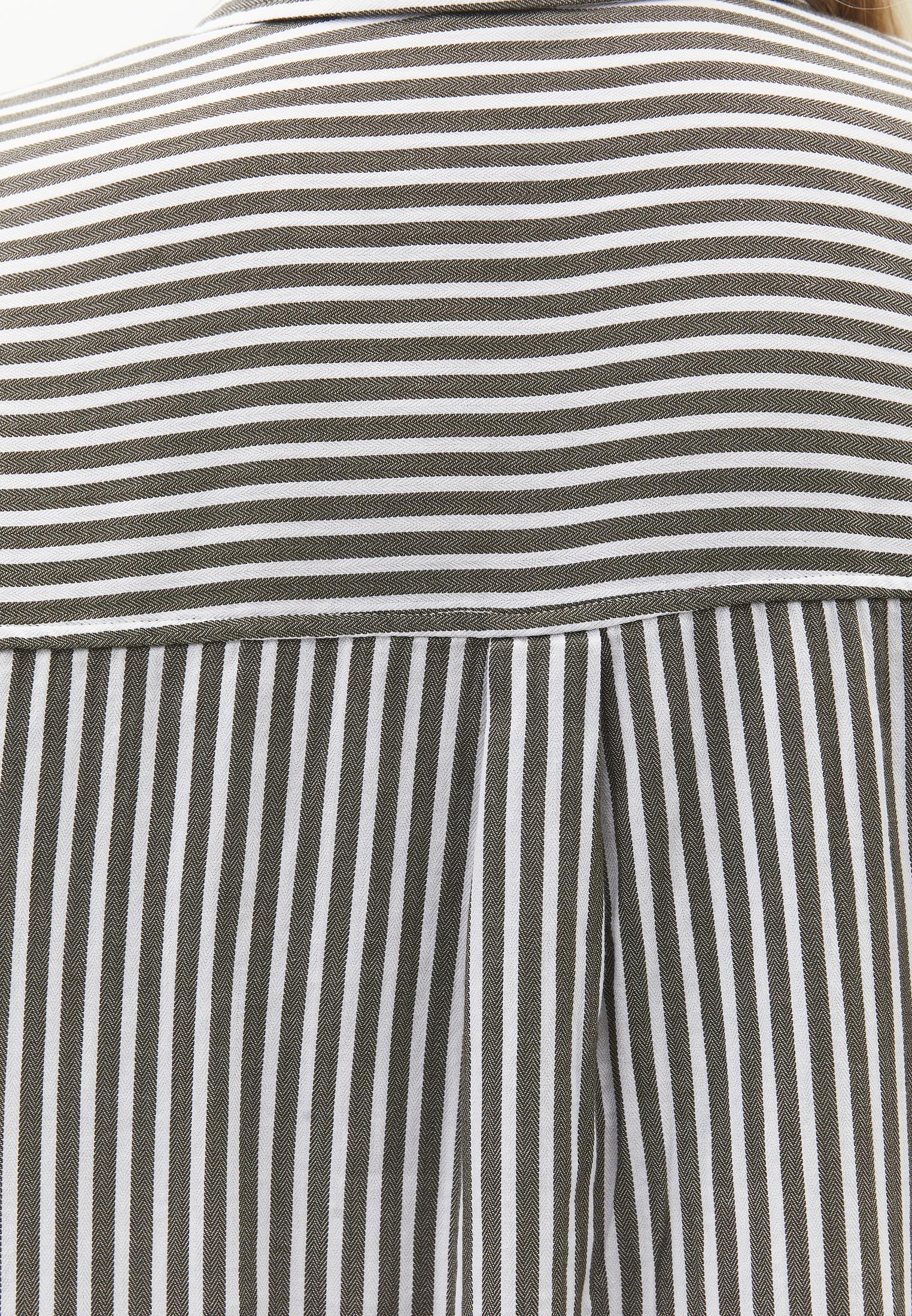 Oversize Pocketed Standard Shirt - OLIVE NIGHT STRIPE