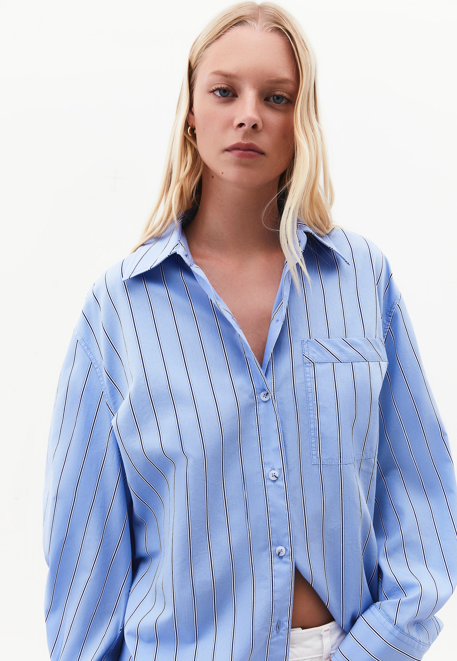 Oversize Long Sleeve Shirt - OPEN AIR STRIPE