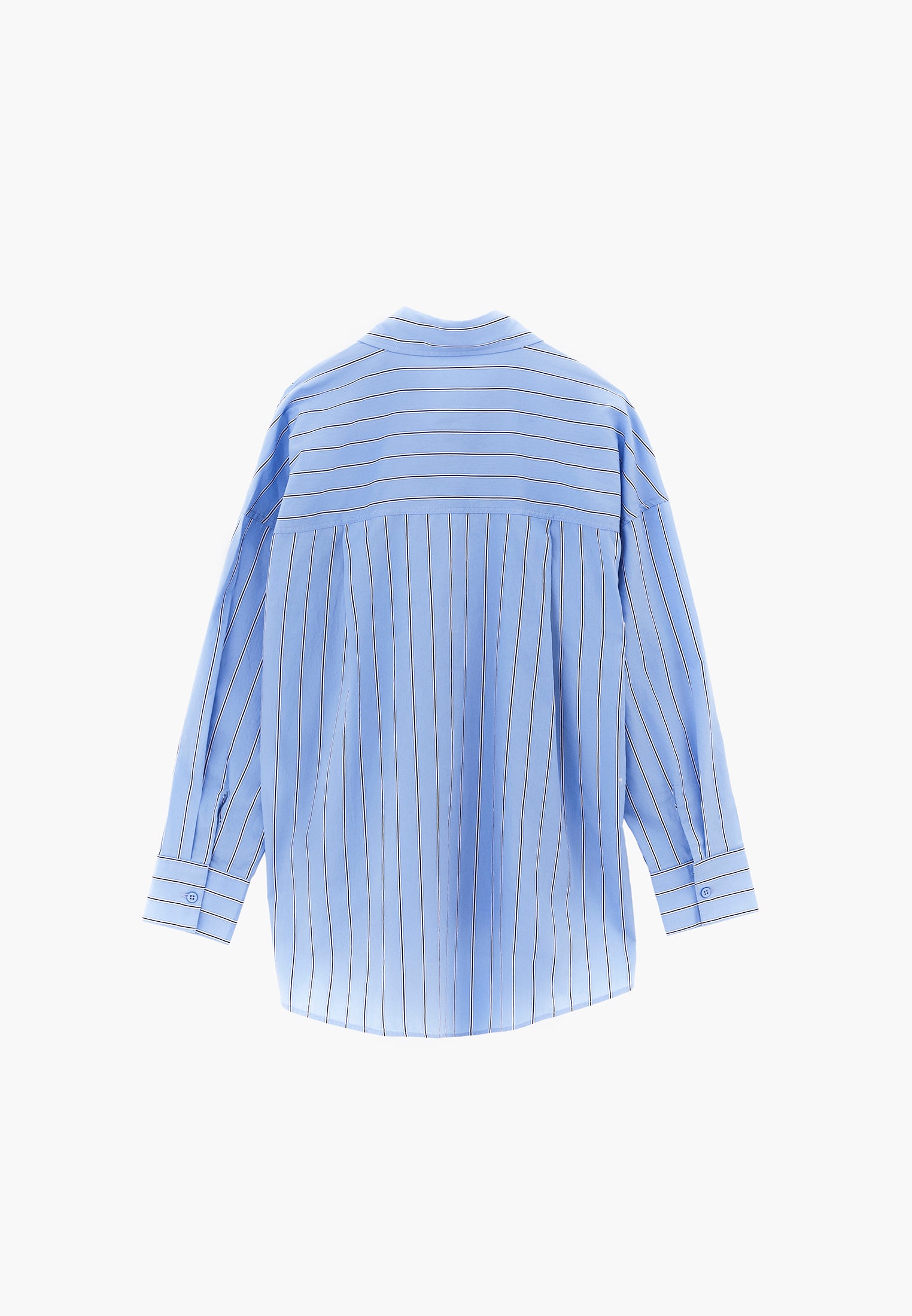 Shirt Collar Oversize Long Sleeve Pocket Detailed Standard Shirt - OPEN AIR STRIPE