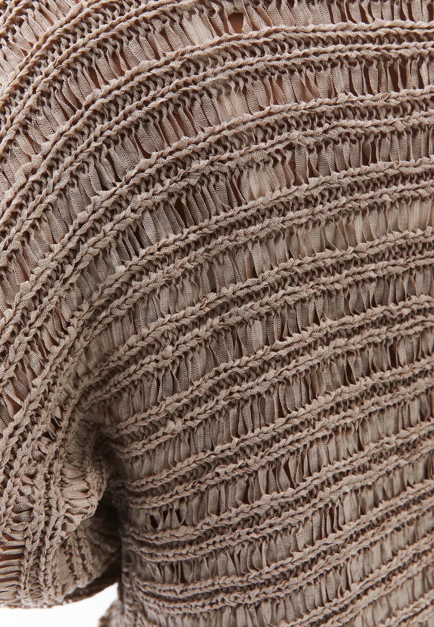 Ajour Standard Boat Neck Knit Sweater - OXFORD TAN