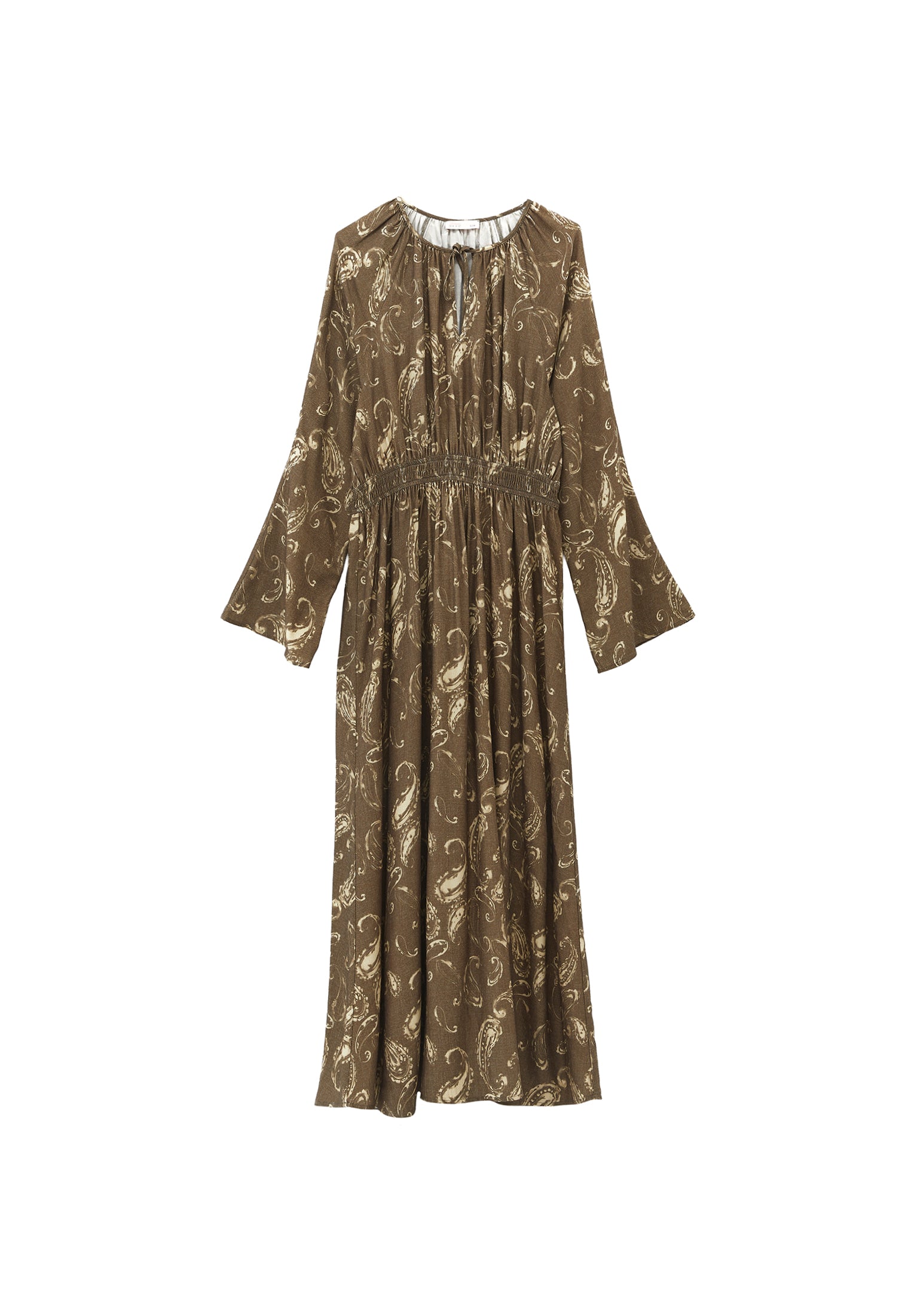 Tie Printed Long Dress - PAISLEY COMB