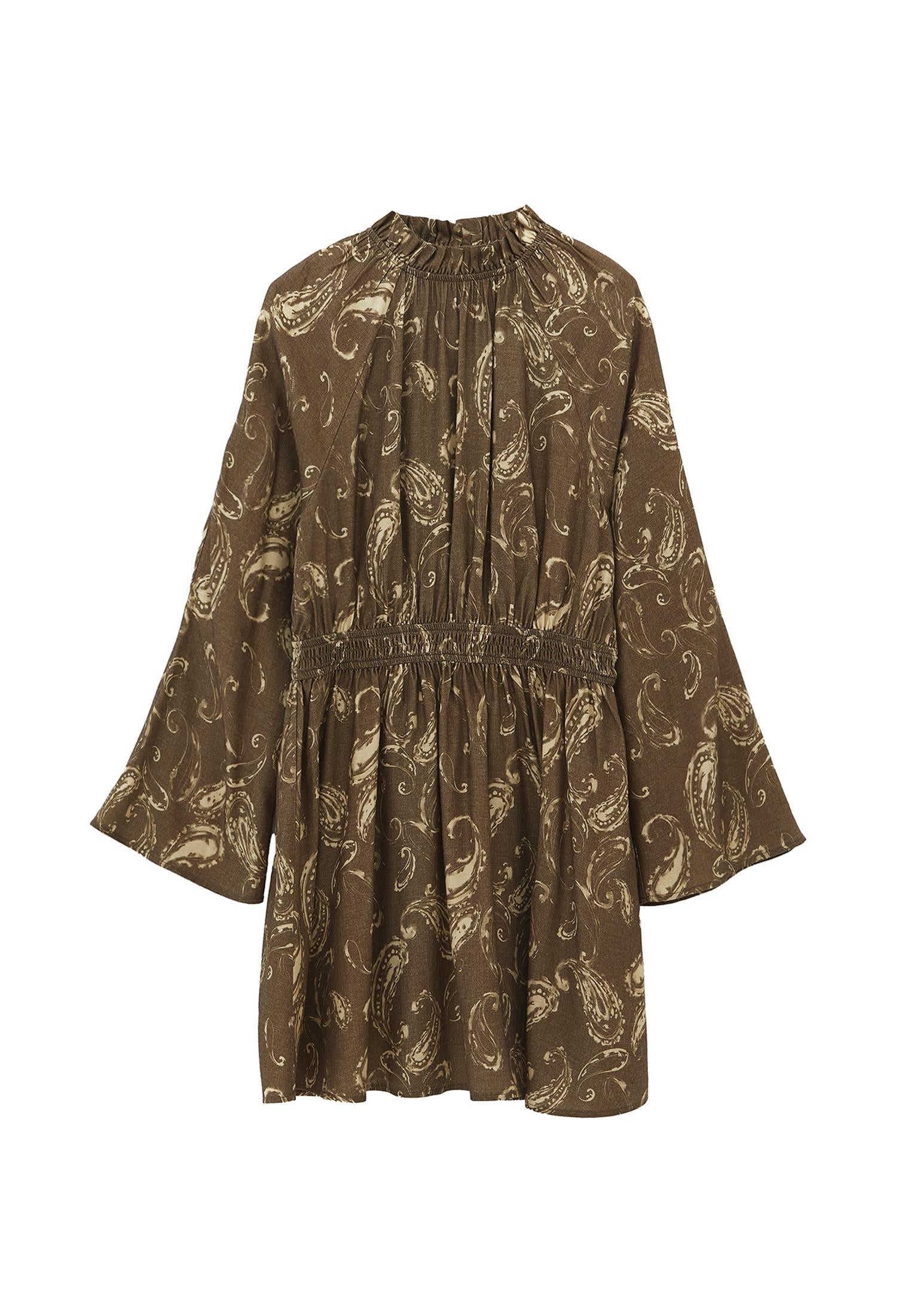 Printed A-Line Dress - PAISLEY COMB