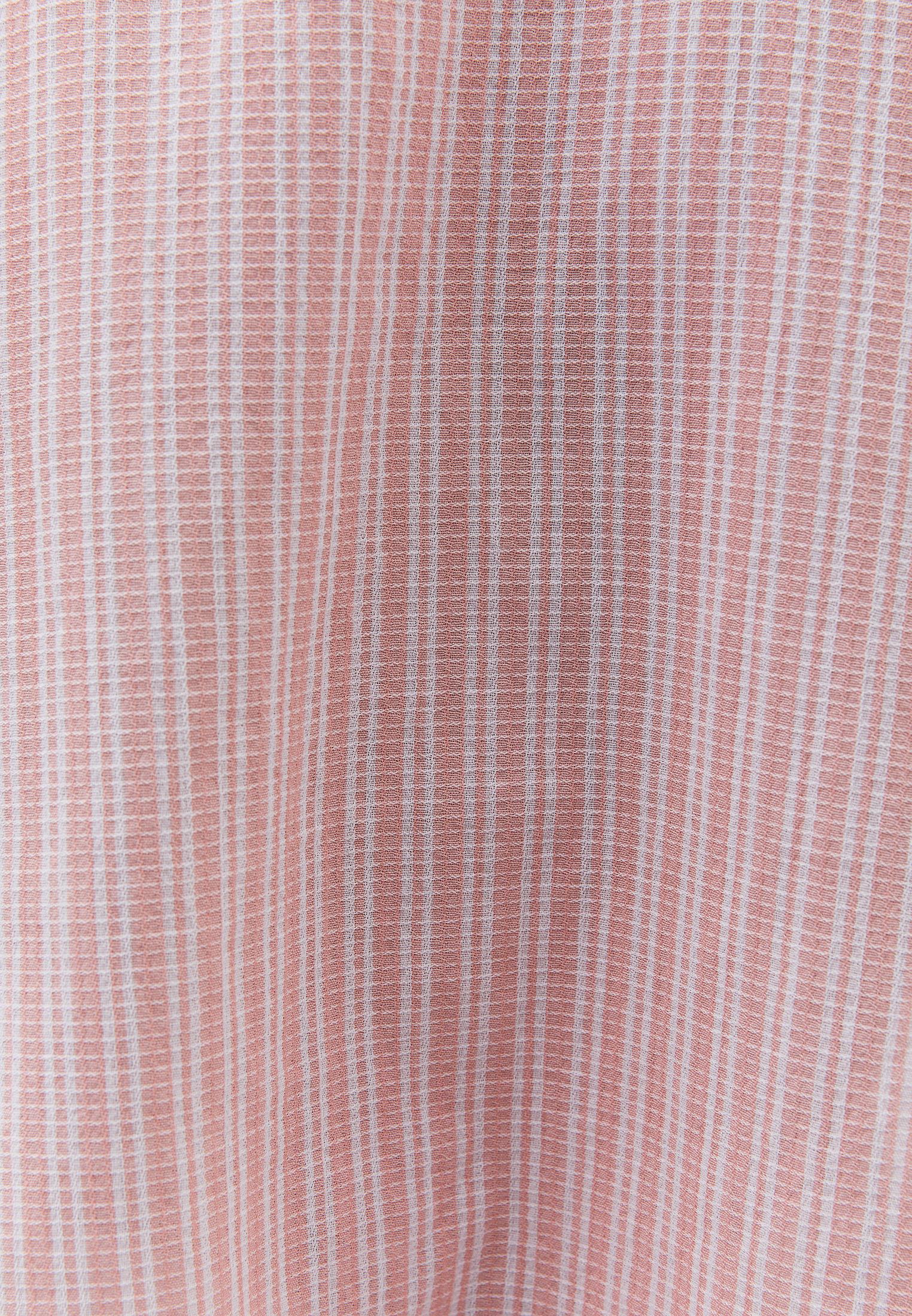 Oversize Shirt With Pocket Detail And Mandarin Collar - PEACH AMBER STRIPED
