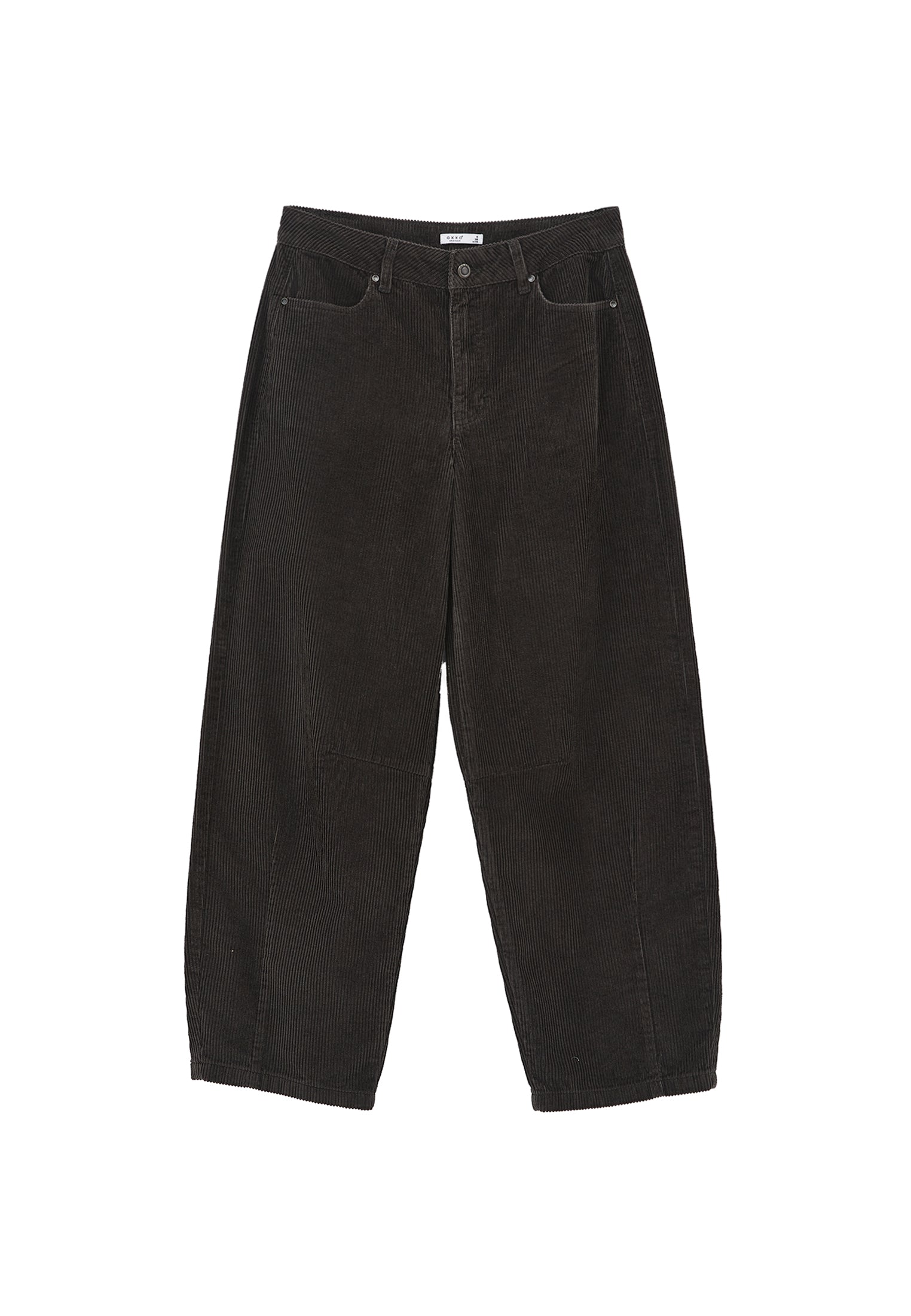 Ribbed Corduroy Barrel Pants - PEAT