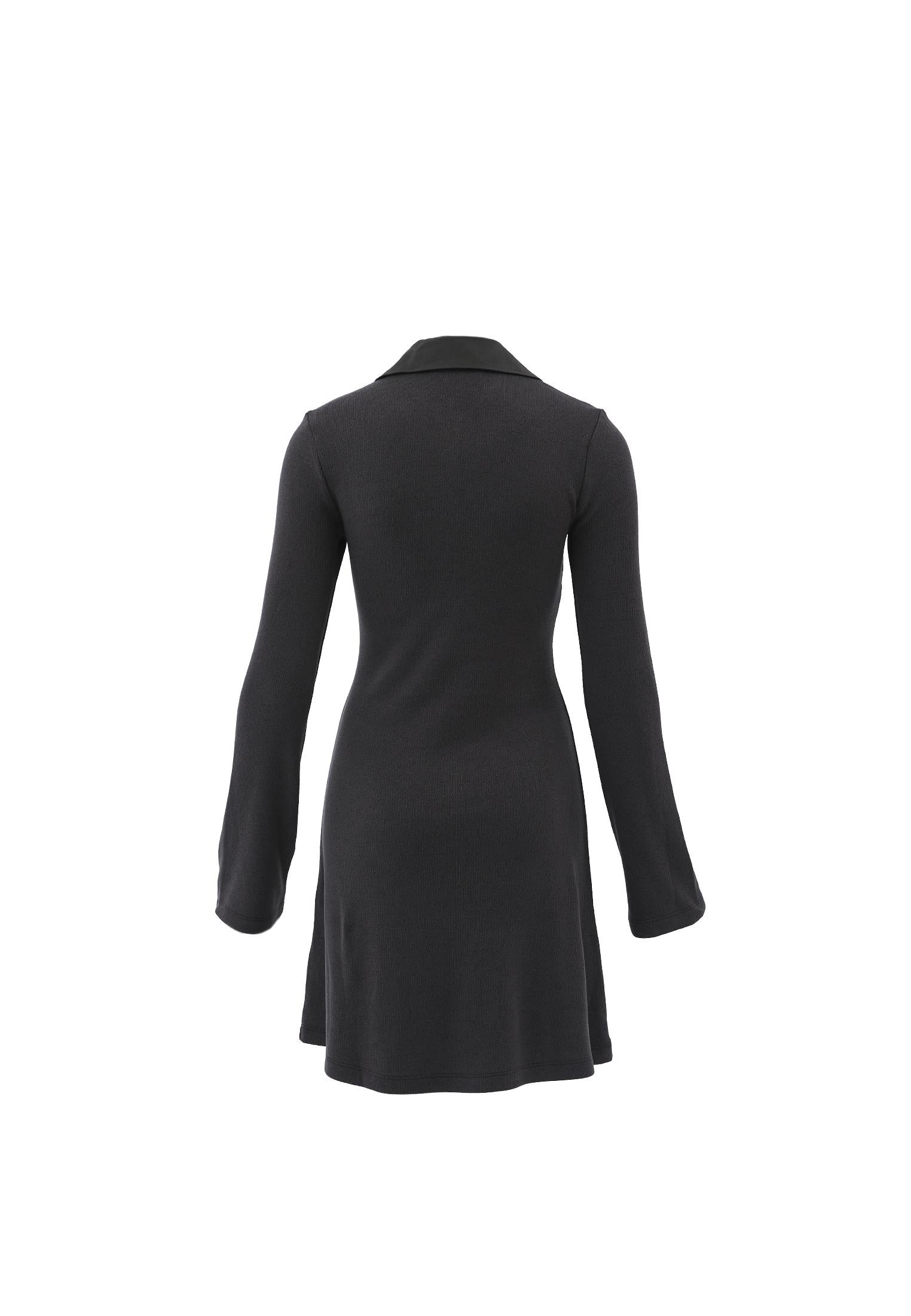 Polo Neck Long Sleeve Short Dress - PEAT
