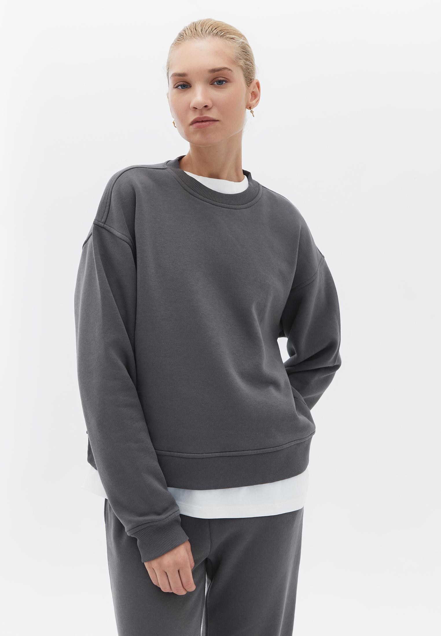 Sweatshirt Long Sleeved - PEWTER