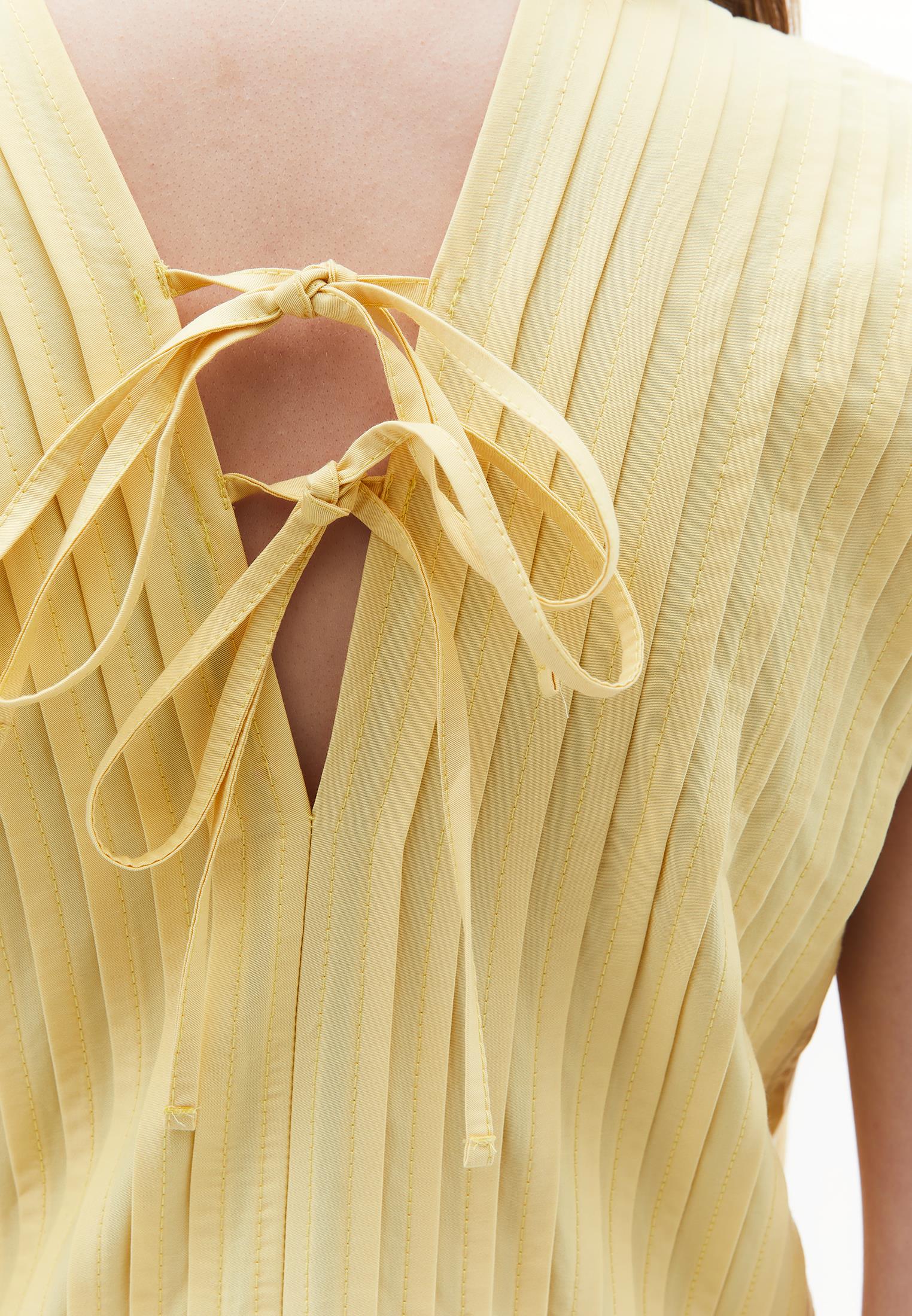 Flared V-Neck Long Dress - PINEAPPLE SLICE