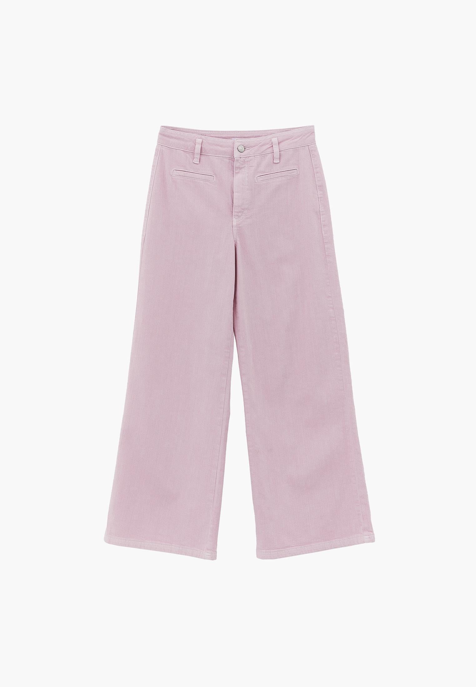 Ultra High Waist Wide Leg Cut Pocket Detailed Cropped Pants - PINK NECTAR