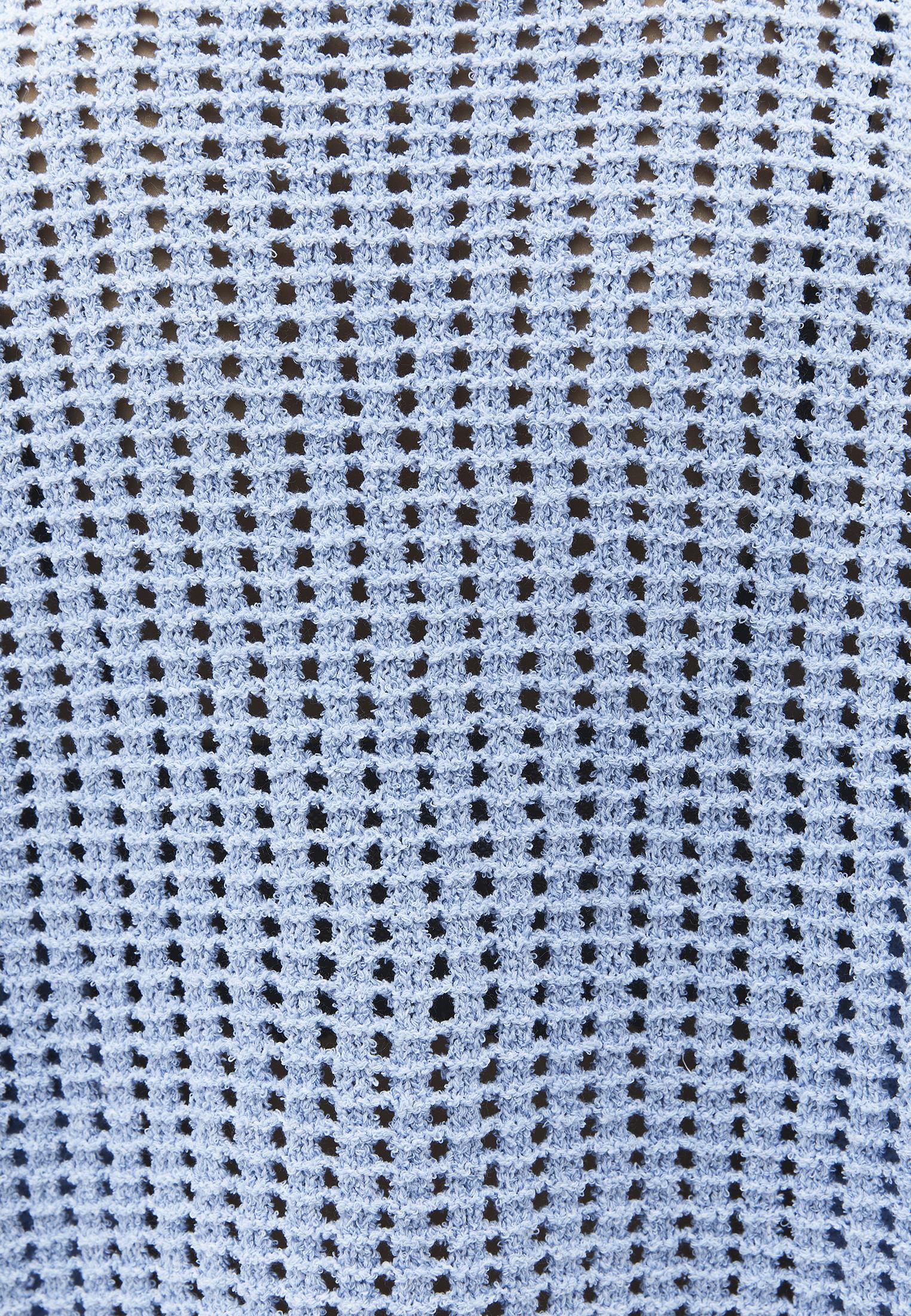 Polo Collar Oversize Ajour Sweater - PLACID BLUE