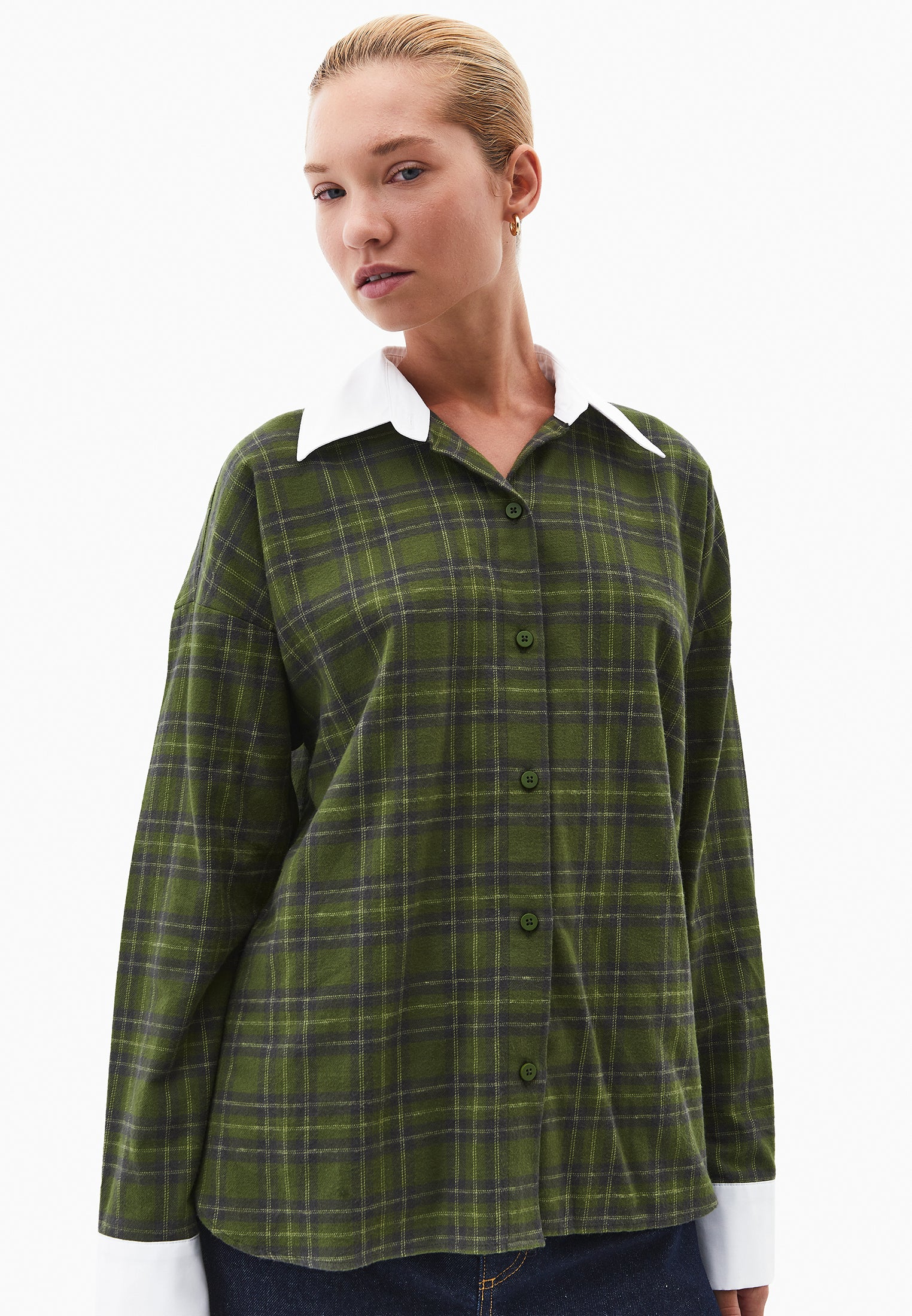 Buttoned Poplin Shirt - PLAID COMB