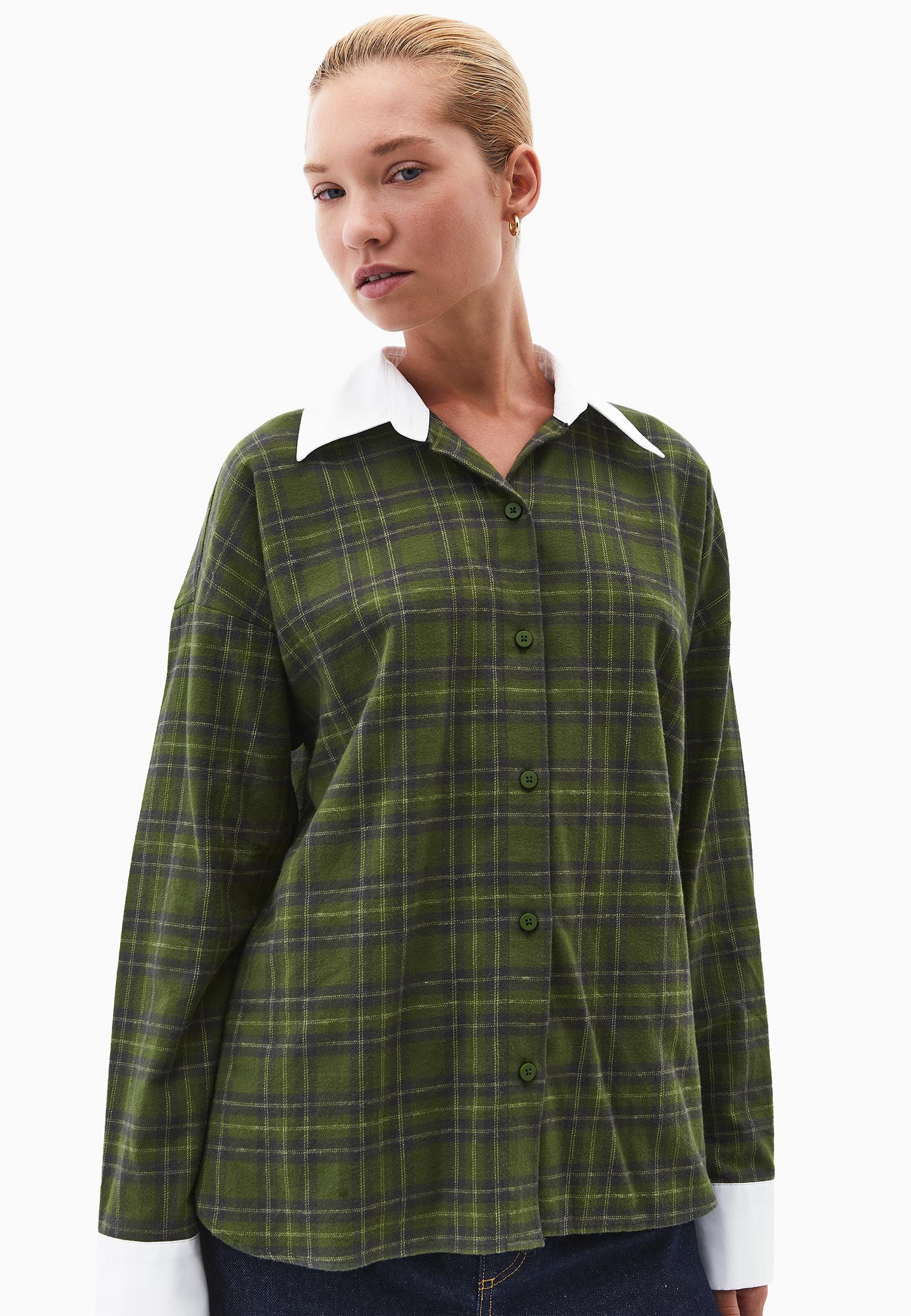 Buttoned Poplin Shirt - PLAID COMB