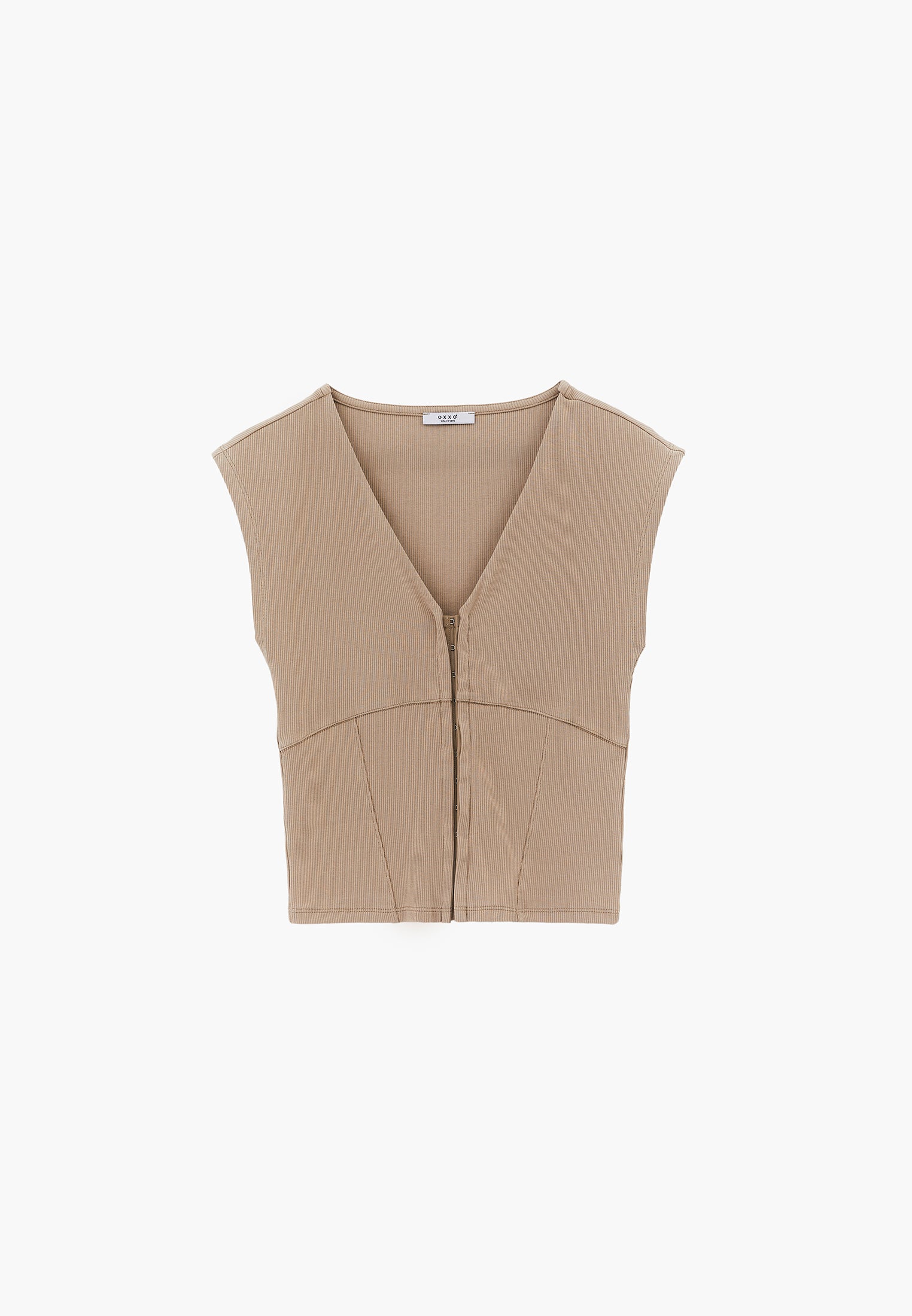V Neck Short Sleeve T-Shirt - PLAZA TAUPE
