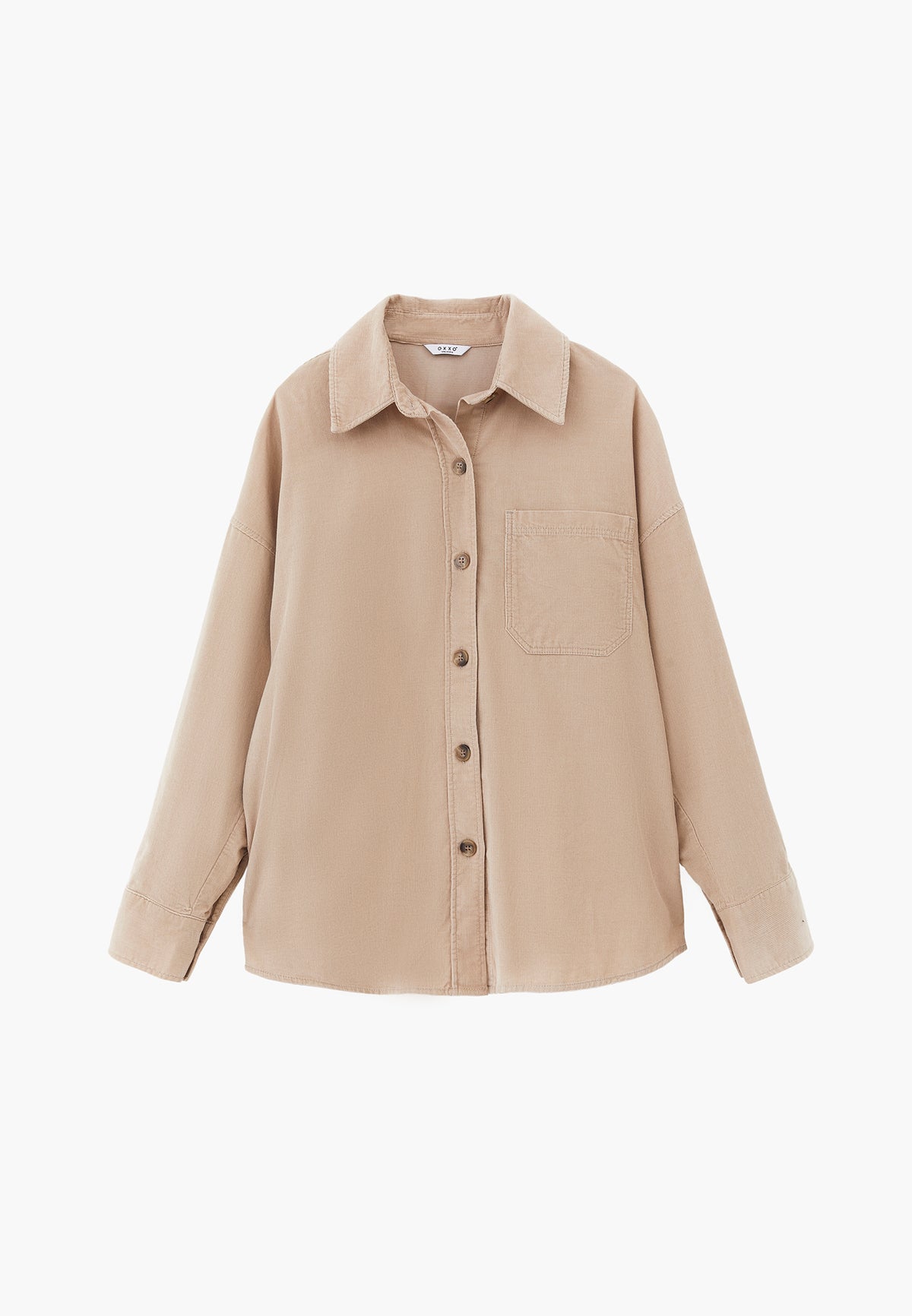 Oversize Buttoned Long Sleeve Shirt - PLAZA TAUPE