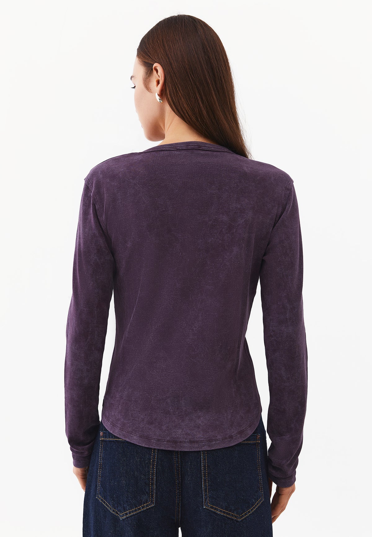 V-Neck Cut-Out Long Sleeve T-Shirt - PLUM PERFECT