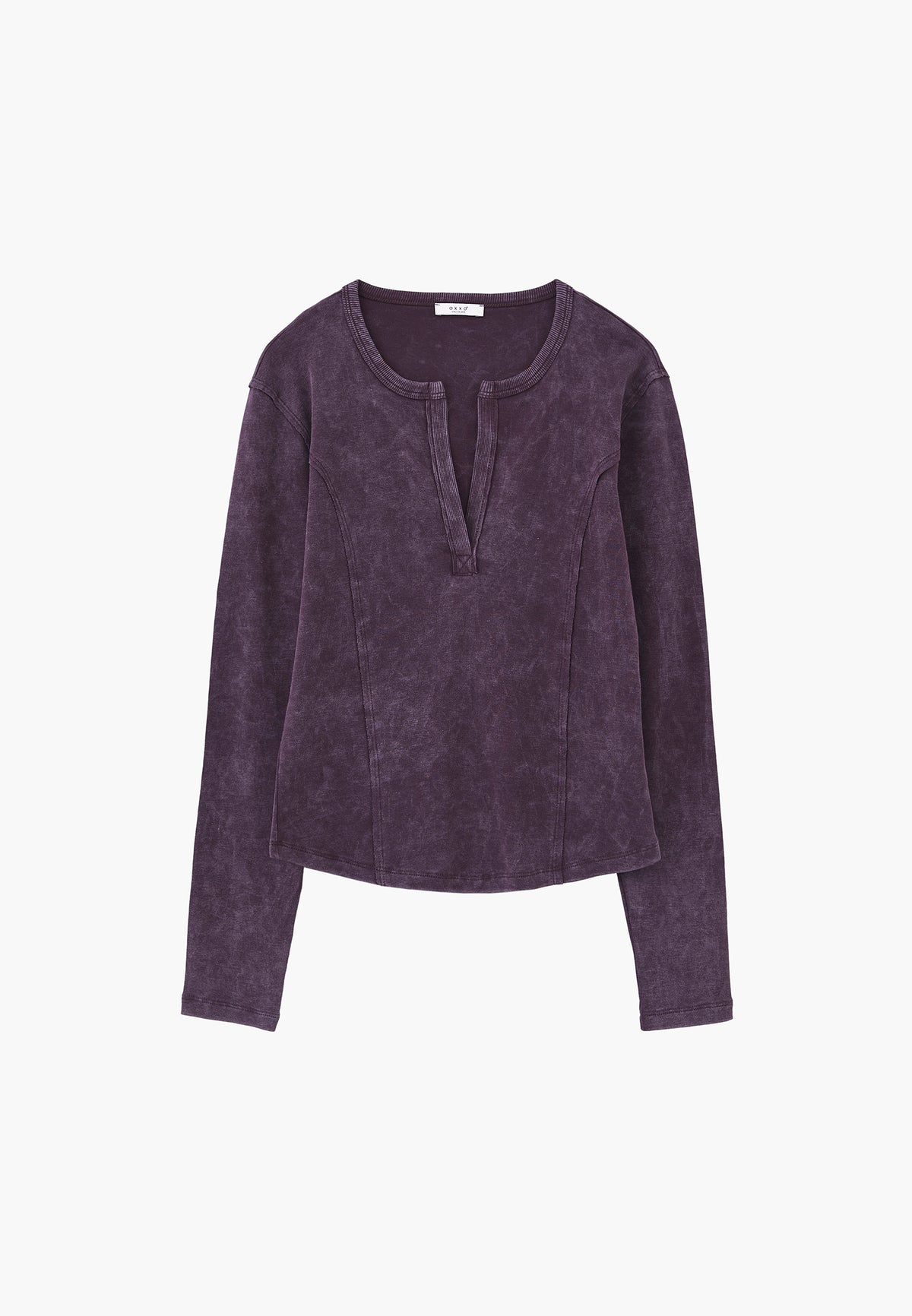 V-Neck Cut-Out Long Sleeve T-Shirt - PLUM PERFECT
