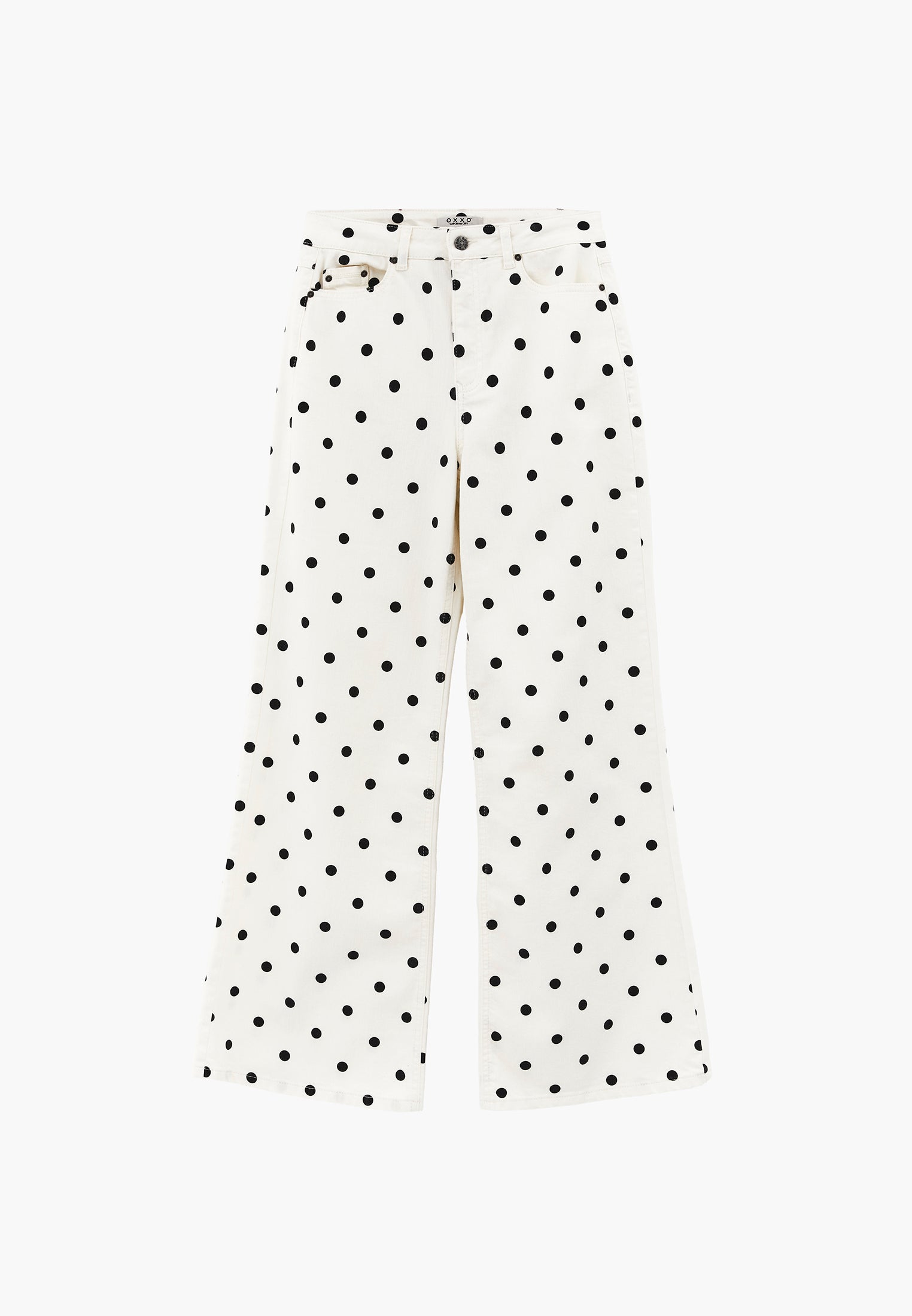 High Waist Printed Wide Leg Pants - POLKA DOT COMB