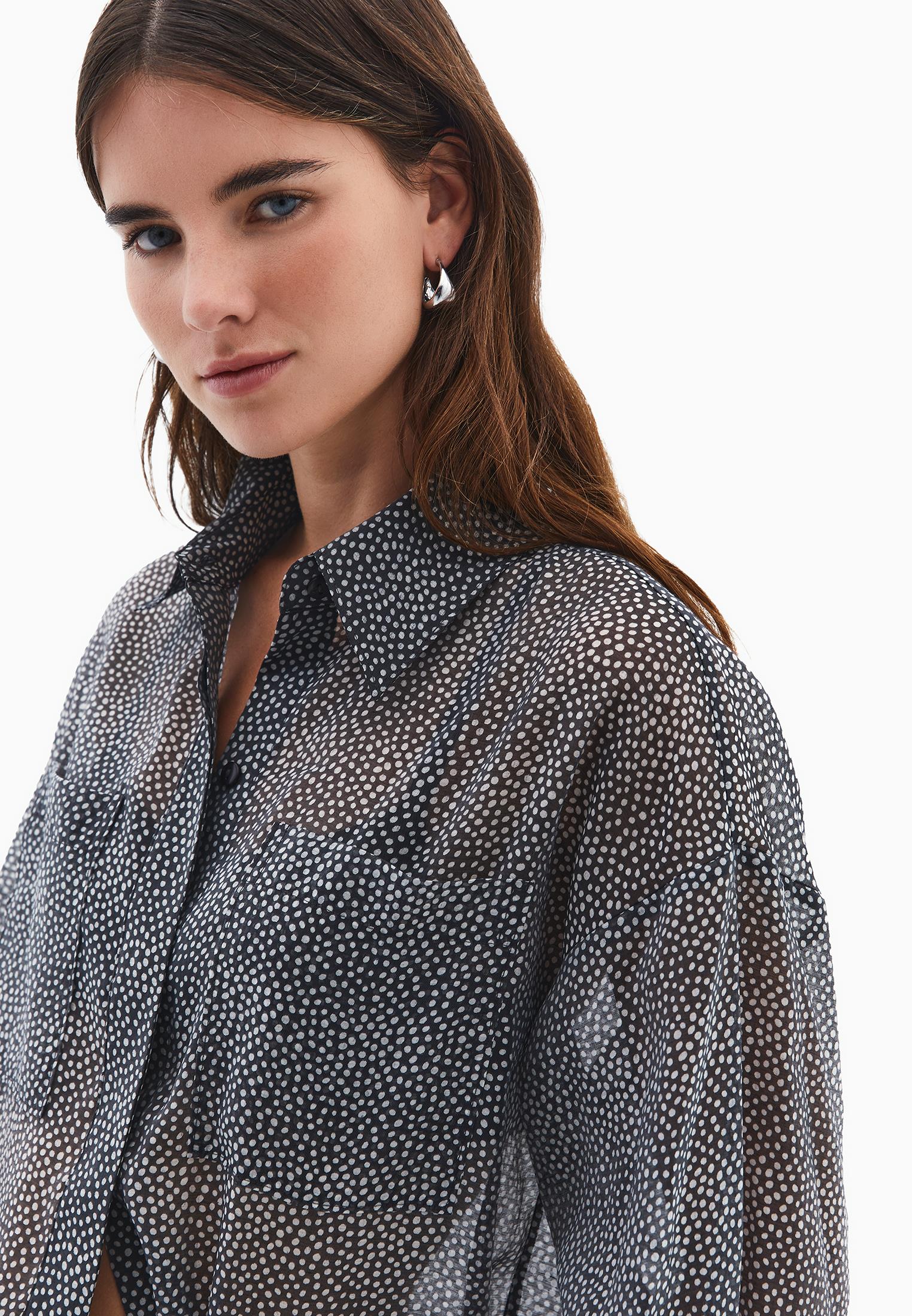 Loose Shirt With Button Details - POLKA DOT