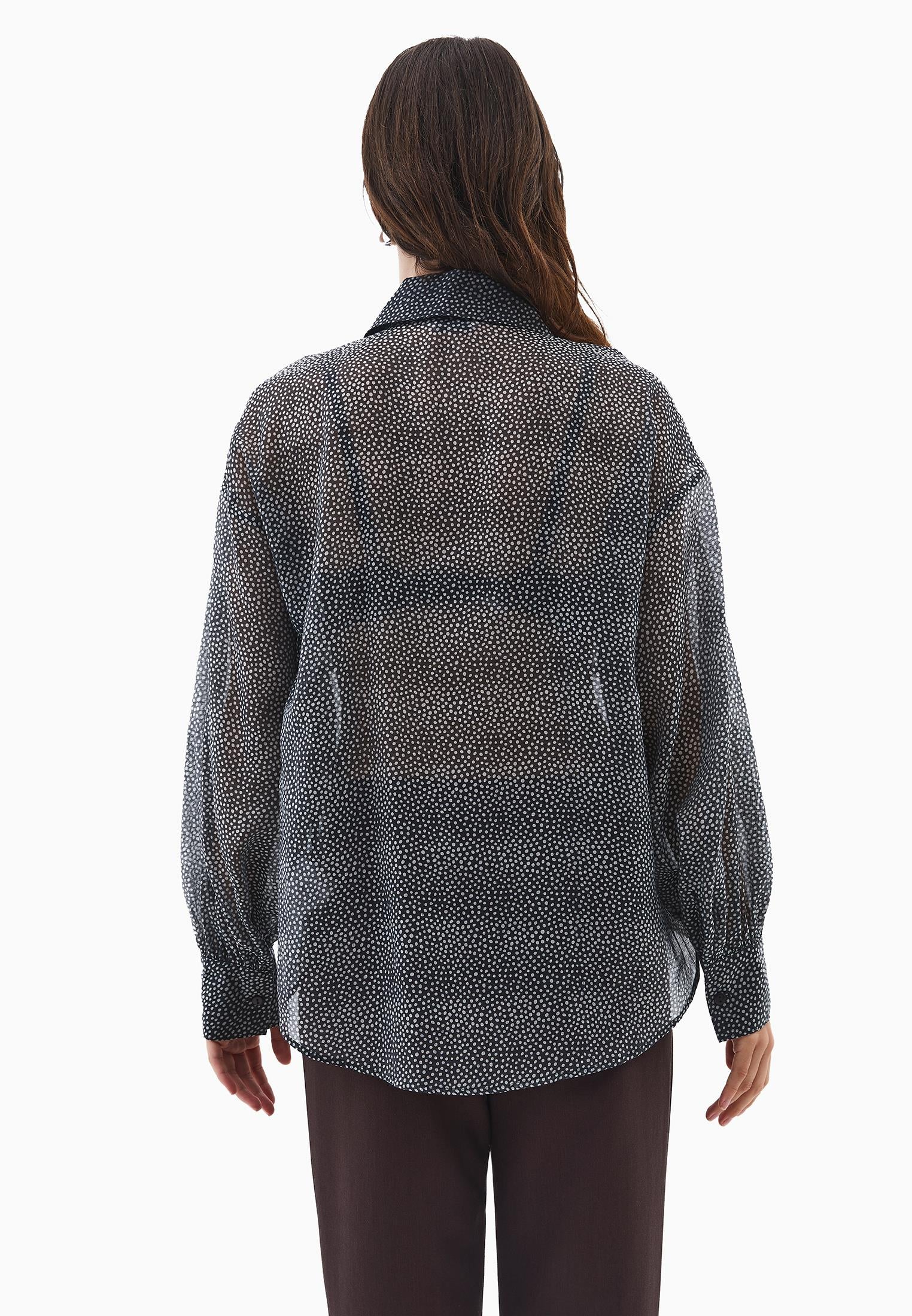Loose Shirt With Button Details - POLKA DOT