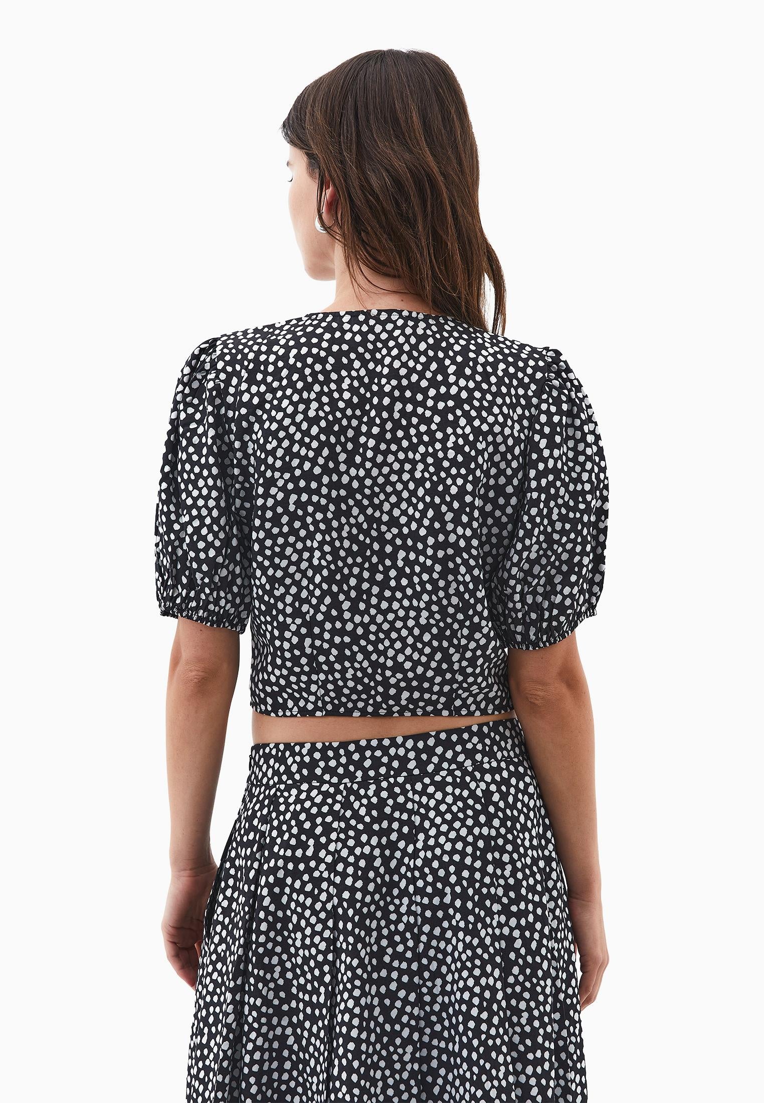 Printed Tie Blouse - POLKA DOT