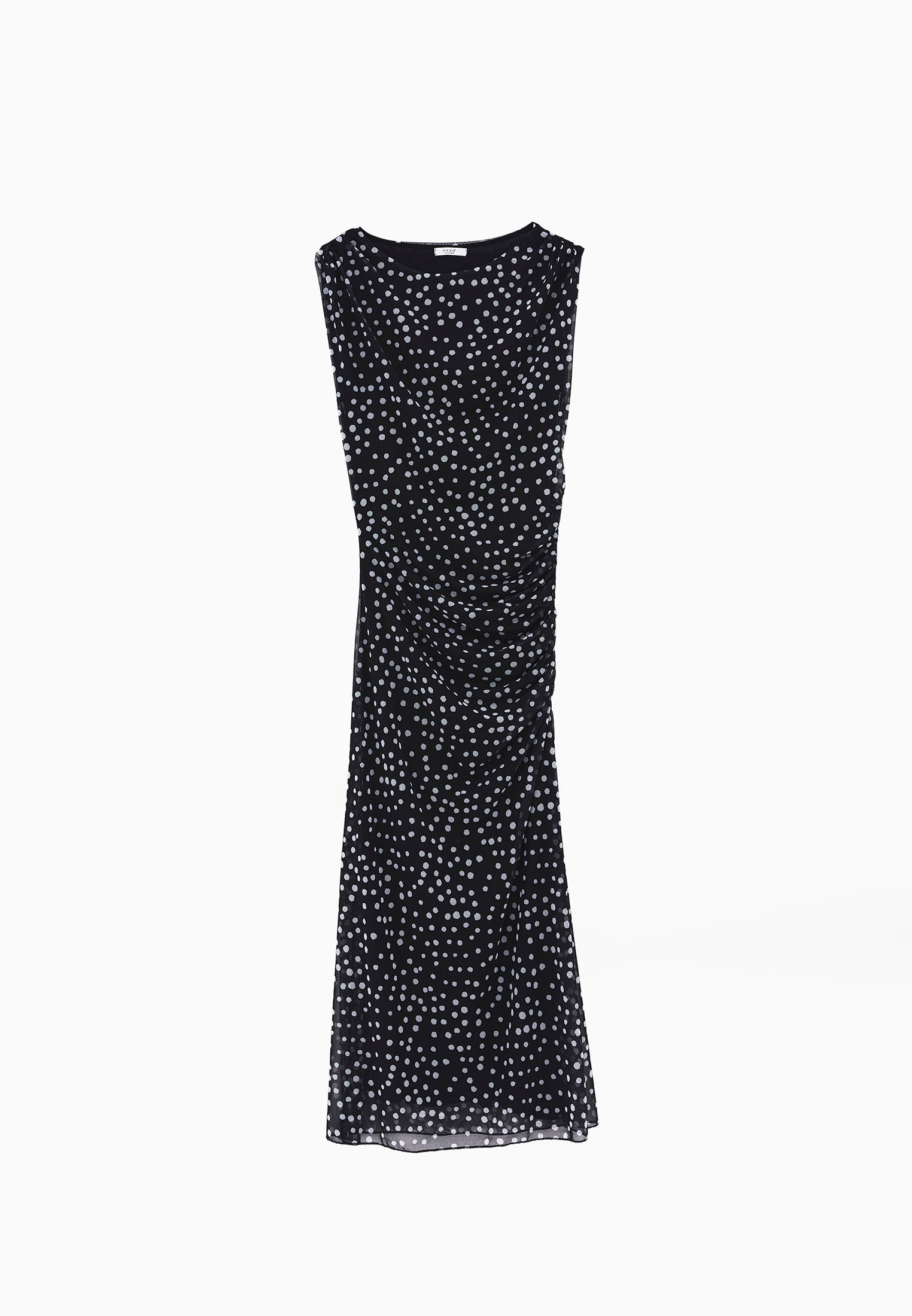 Bodycon Off Shoulder Ruched Long Dress - POLKA DOT