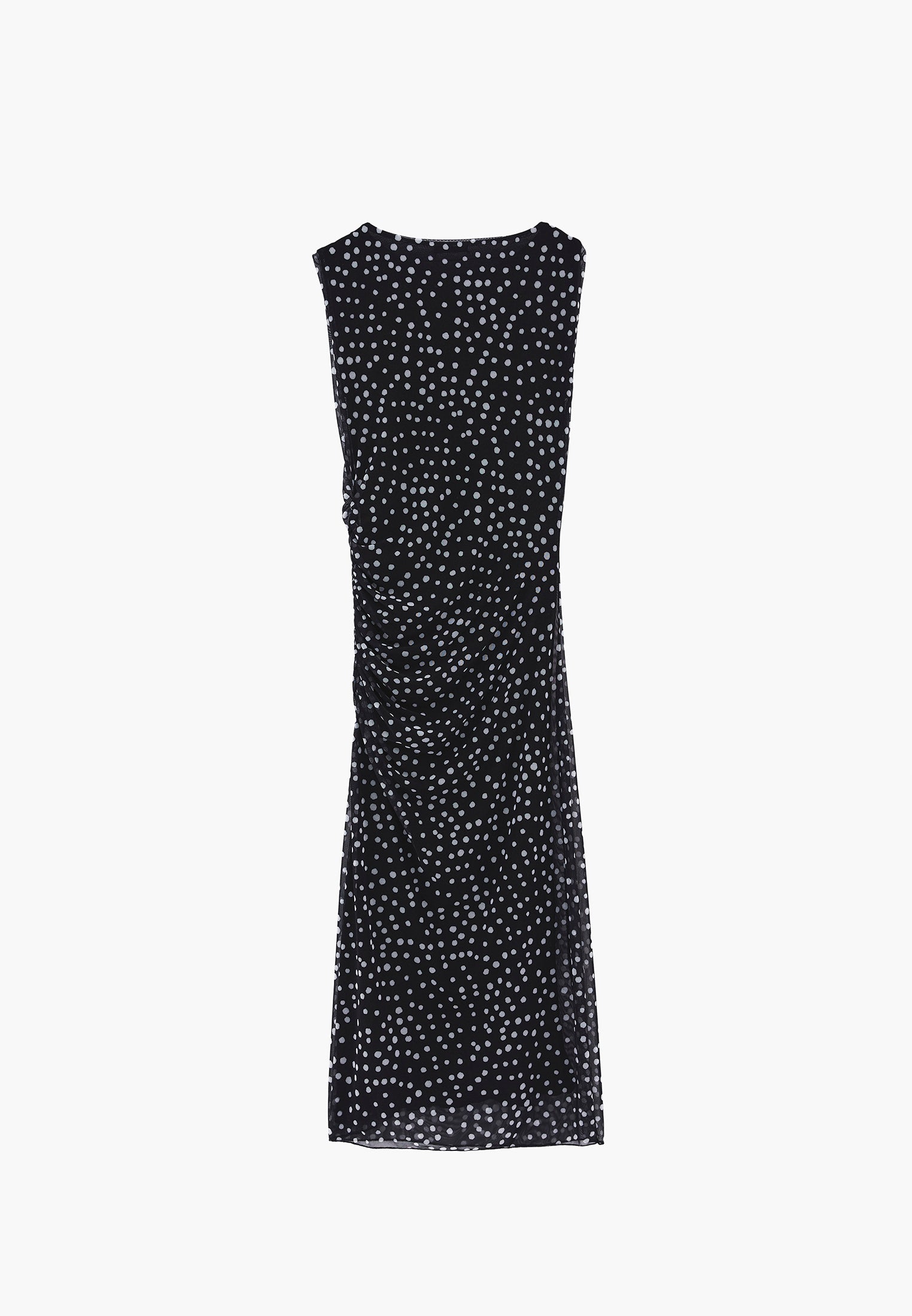 Bodycon Off Shoulder Ruched Long Dress - POLKA DOT