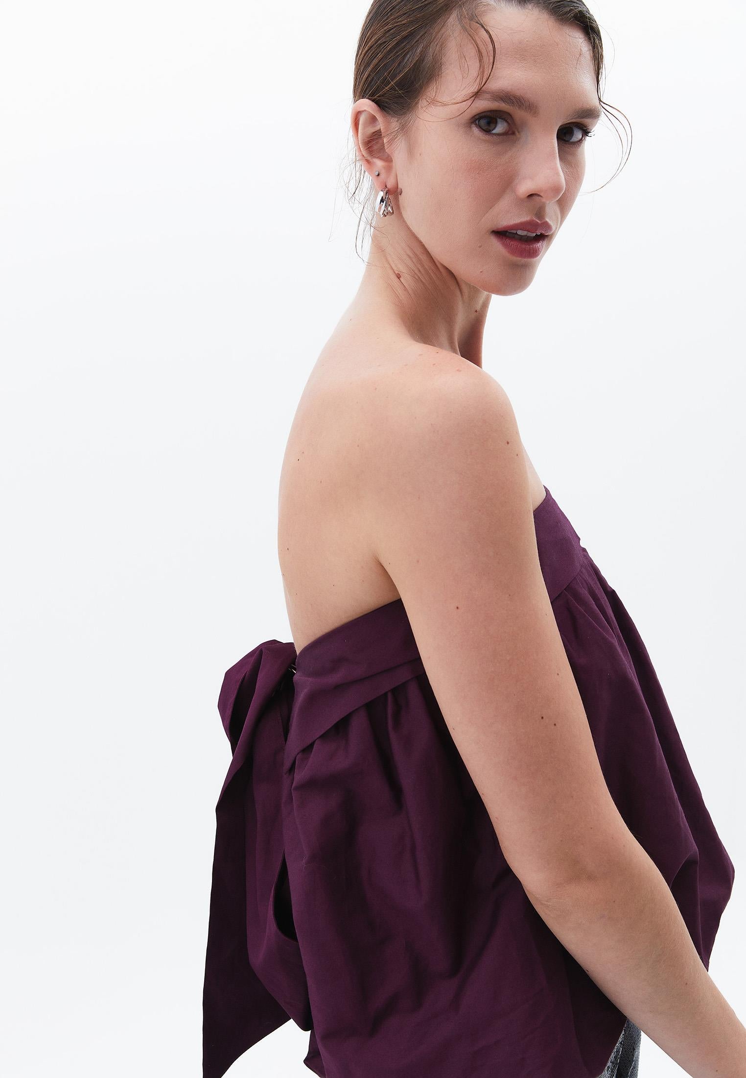 Strapless Blouse - POTENT PURPLE