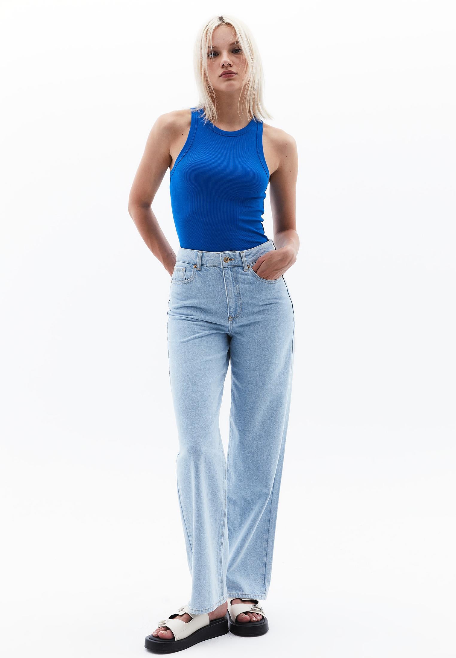 Halter Neck Sleeveless Tank - PRINCESS BLUE