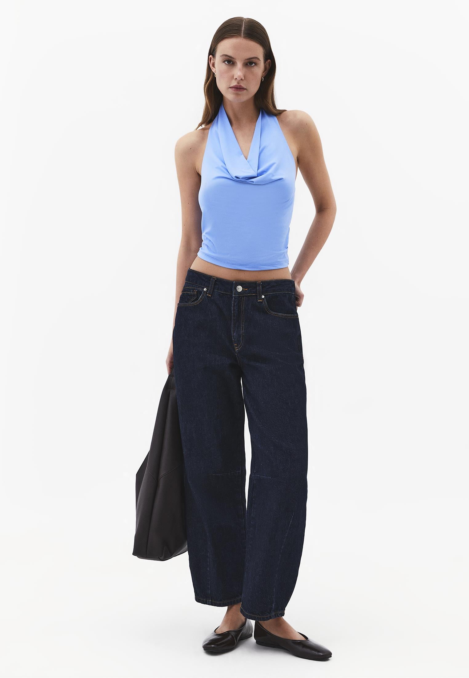 Cowl Neck Bodycon Sleeveless Blouse - PROVENCE