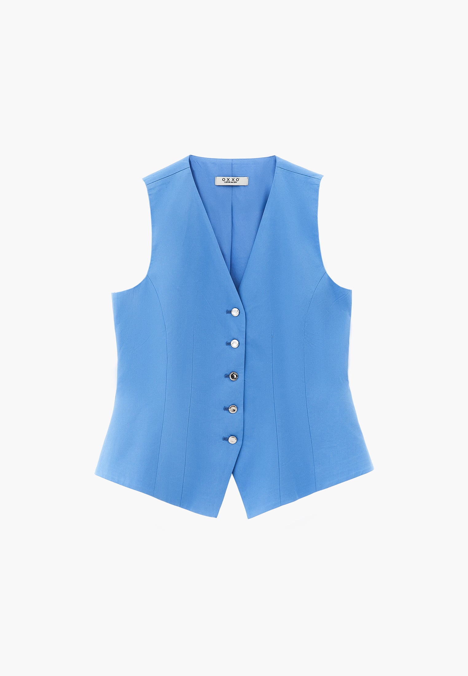 V Neck Button Detailed Sleeveless Vest - PROVENCE
