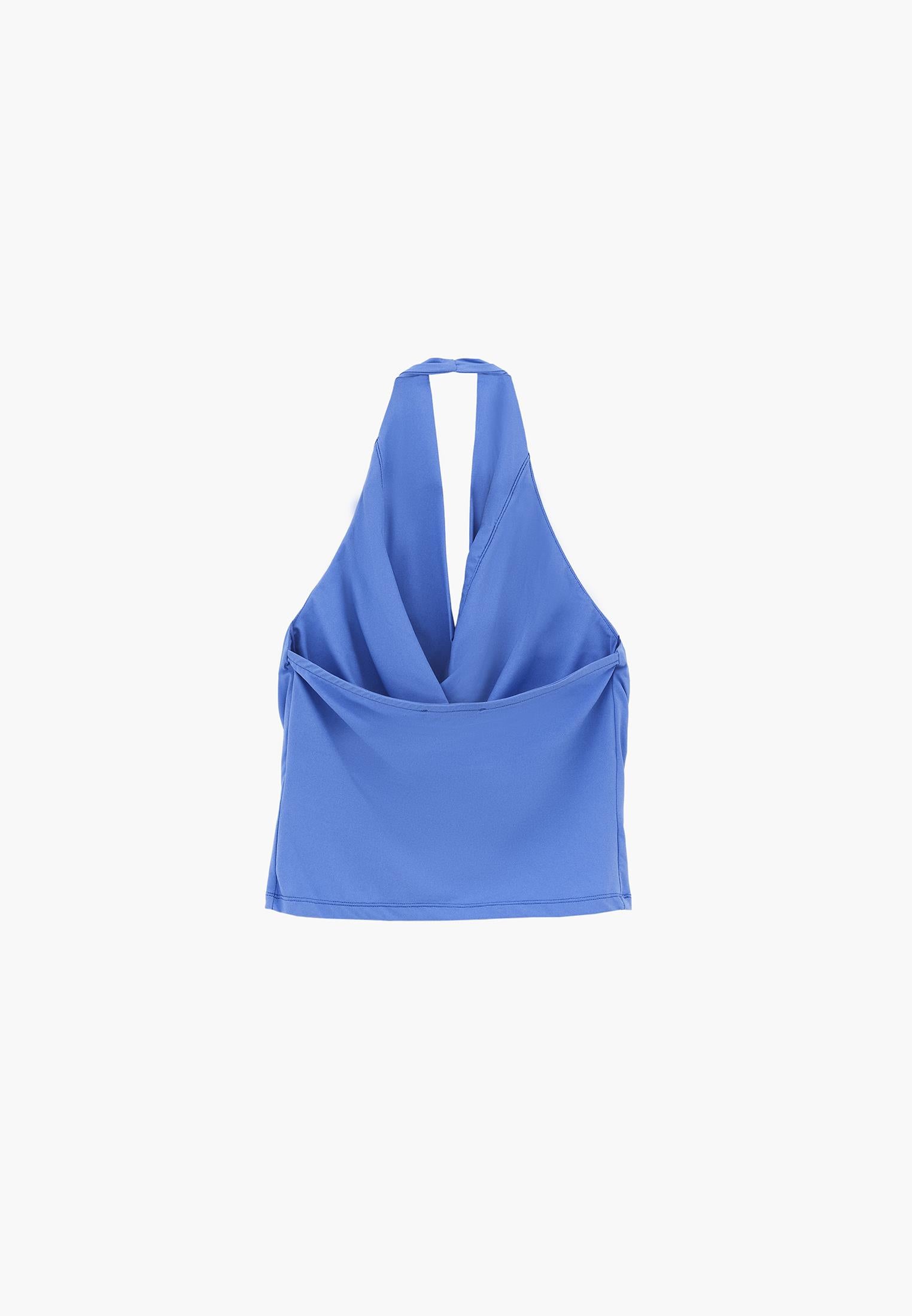 Cowl Neck Bodycon Sleeveless Blouse - PROVENCE